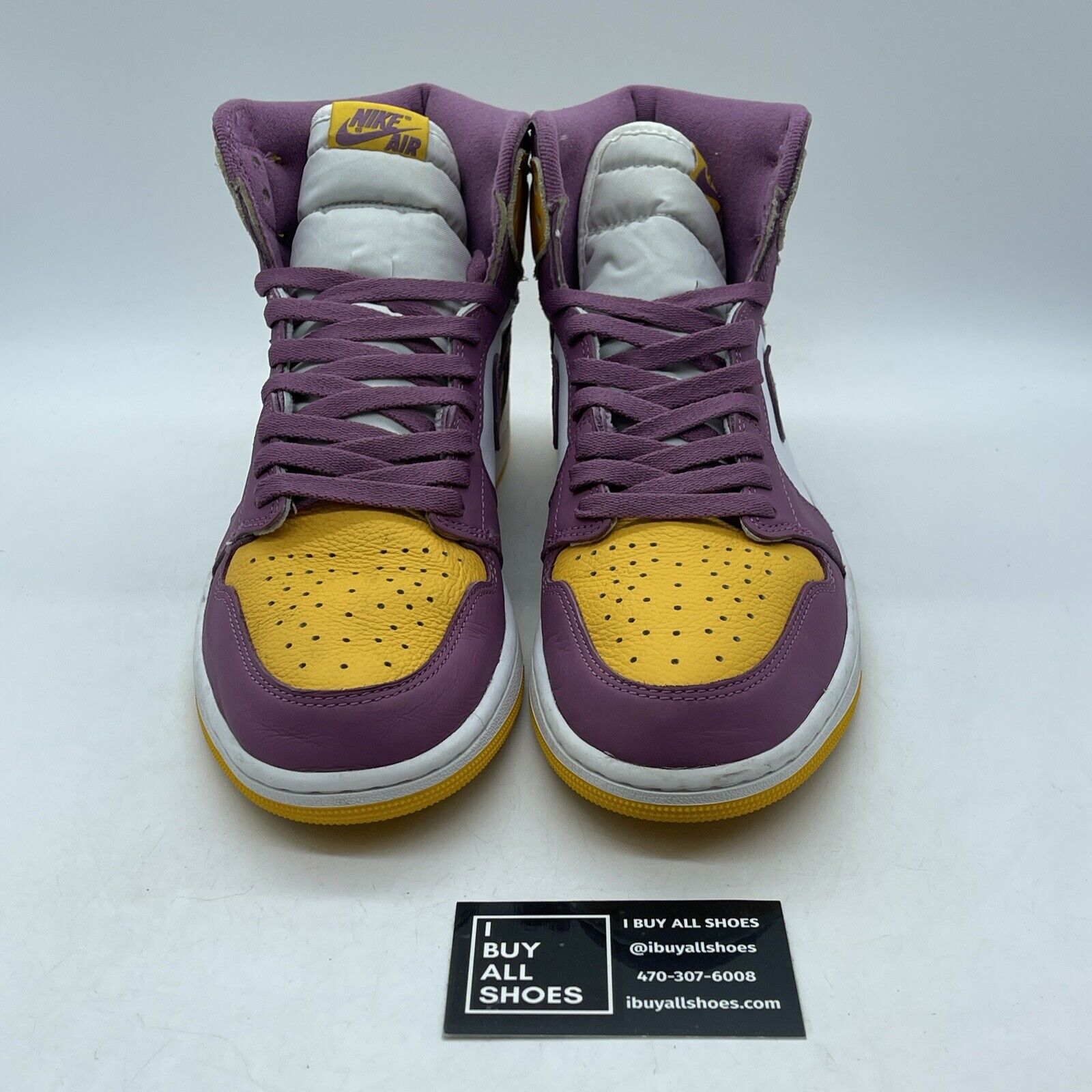 Size 10.5 - Jordan 1 Retro High OG Brotherhood Purple White Yellow (555088-706)