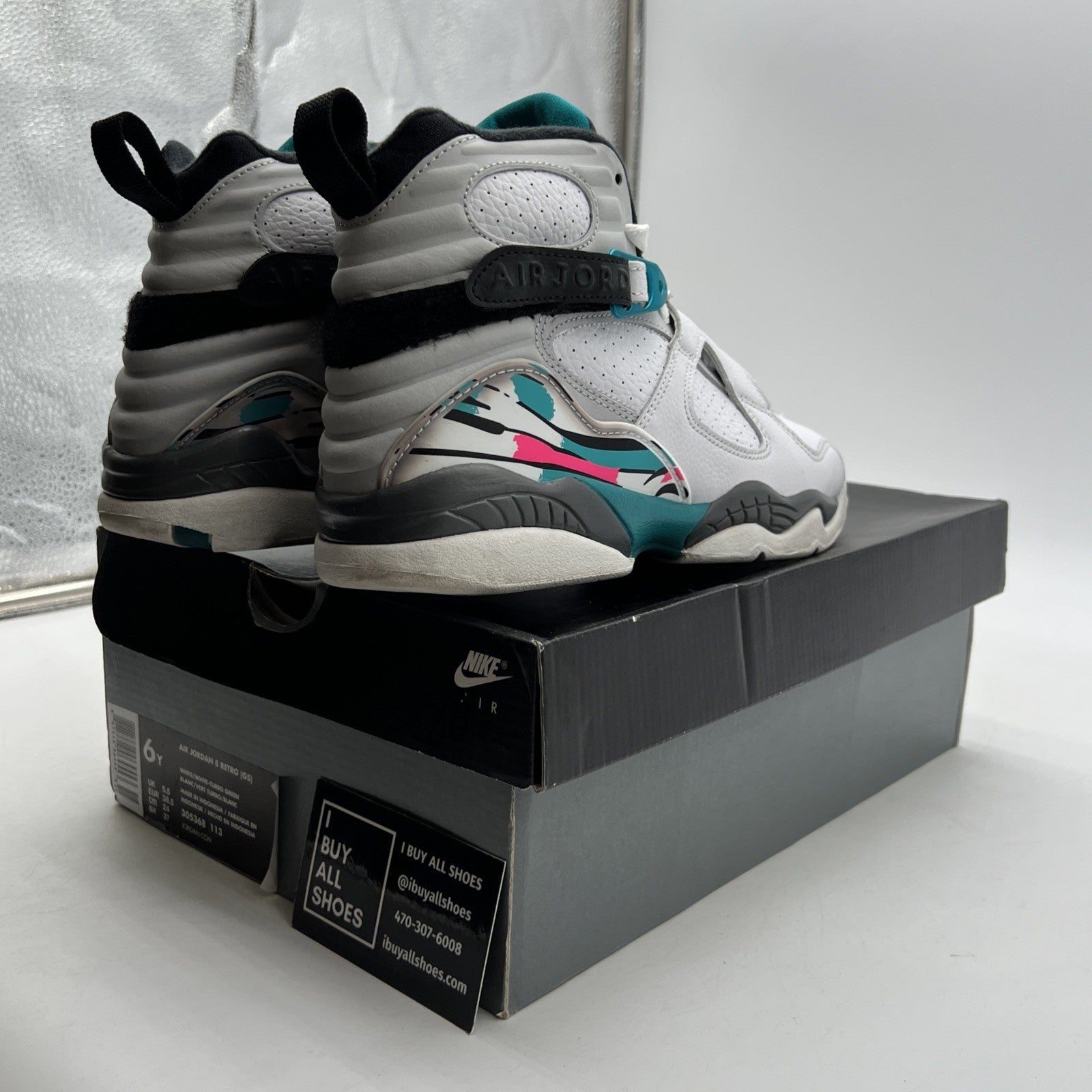 Size 6Y - Air Jordan 8 VIII Retro South Beach (305368-113)