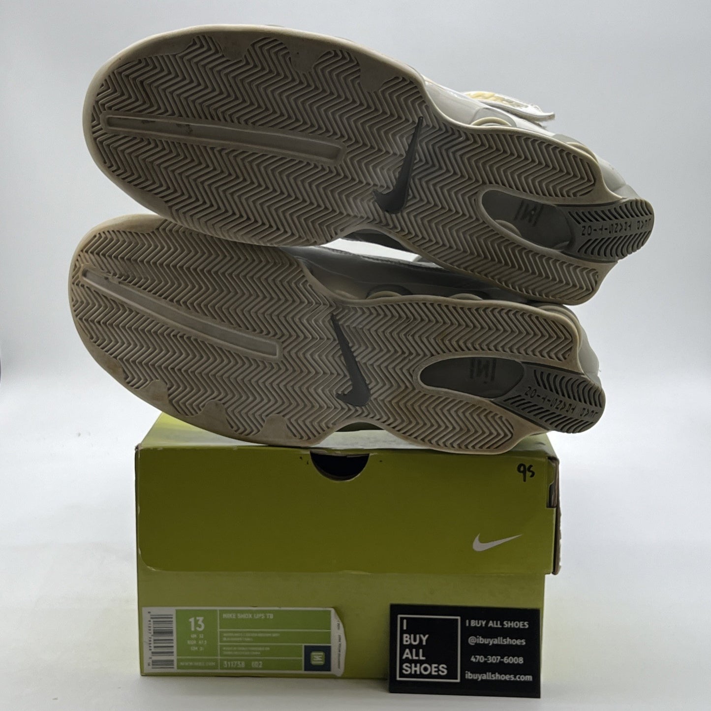 Size 13 - Nike Shox Ups TB White Metallic Silver (311738-102)