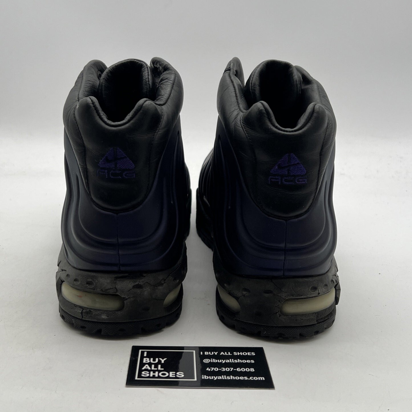 Size 12 - Nike Foamposite Black/Club Purple (333791-504)