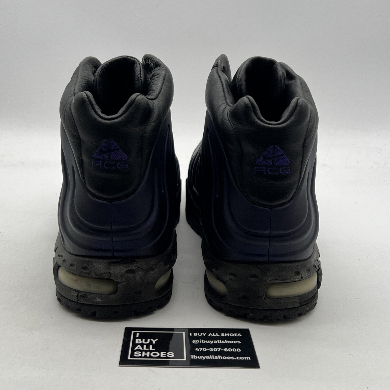 Size 12 - Nike Foamposite Black/Club Purple (333791-504)