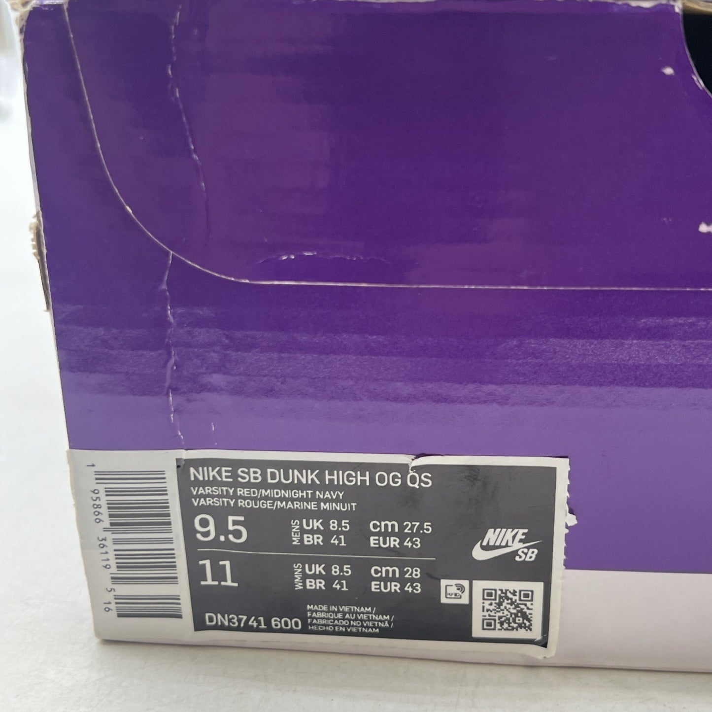 Size 9.5 - Supreme x Nike Dunk SB High By Any Means - Red Navy (DN3741-600)