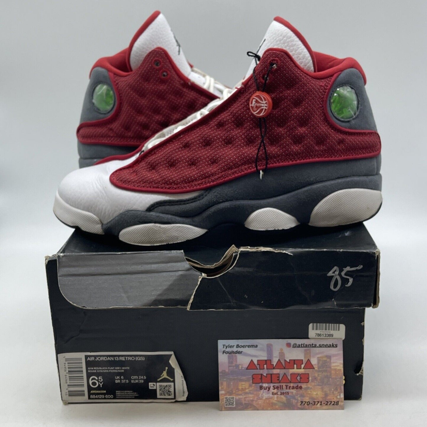 Size 6.5Y - Jordan 13 Red/White - DJ5982600 Red Grey White Black (884129-600)