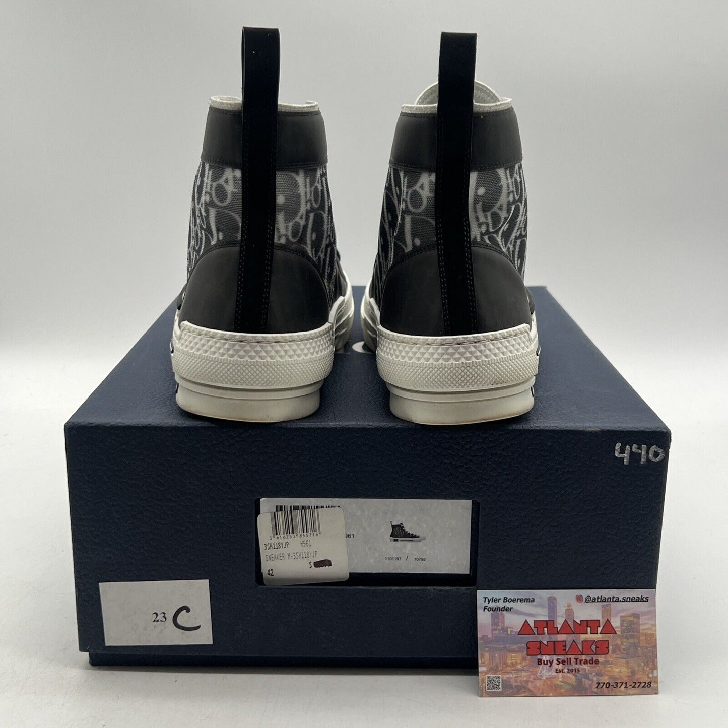 Size 9 - Dior B23 High Dior Oblique Black White (3SH118YJP)