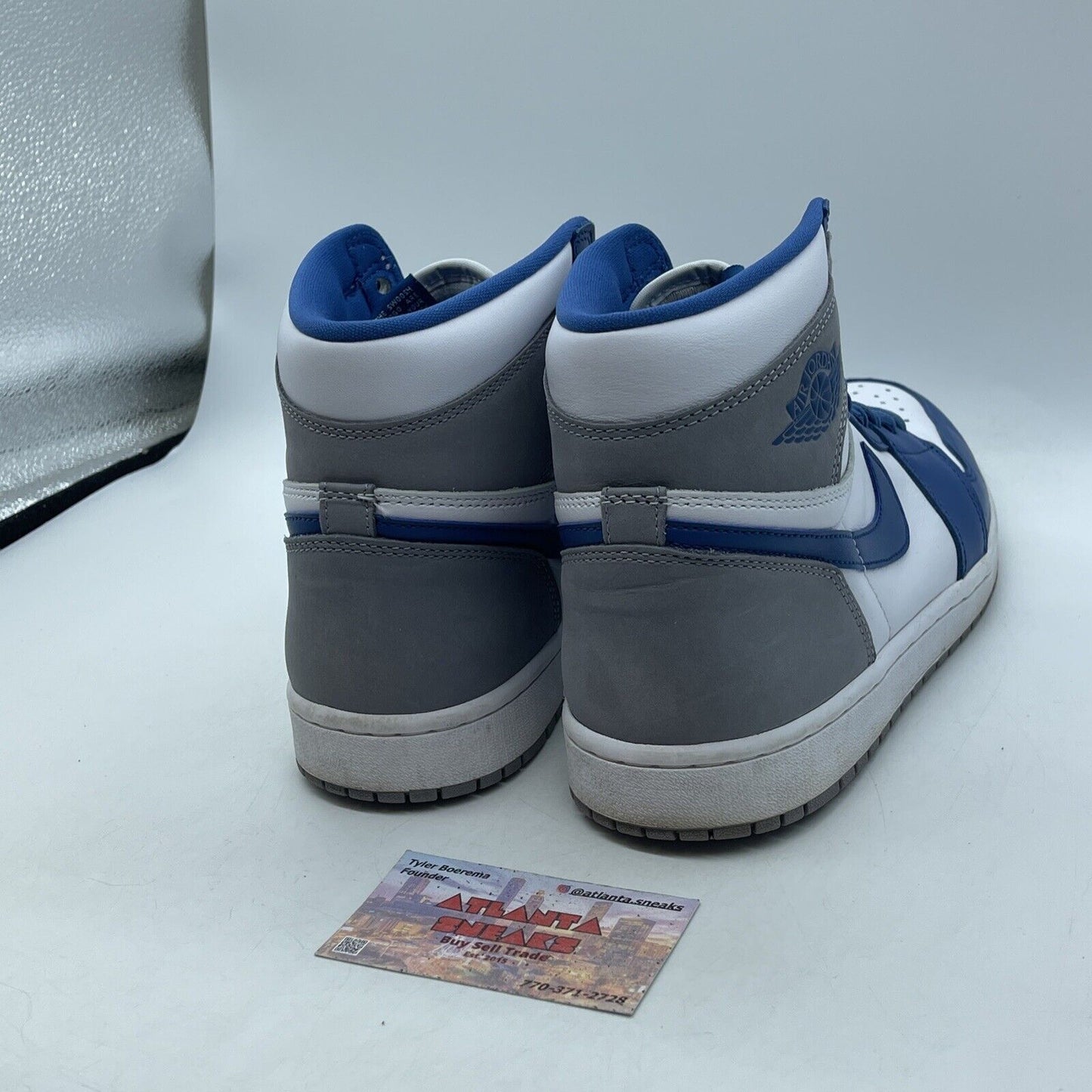 Size 9.5 - Jordan 1 Retro OG High True Blue White Leather Grey Suede (DZ5485-410