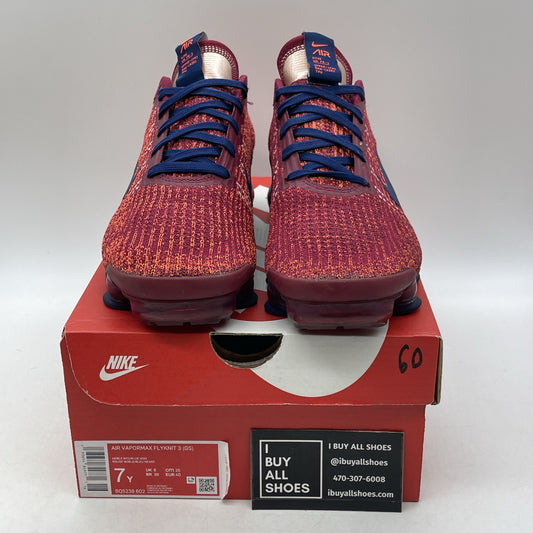 Size 7Y - Nike Air VaporMax Flyknit 3 GS "Noble Red Blue" (BQ5238-602)
