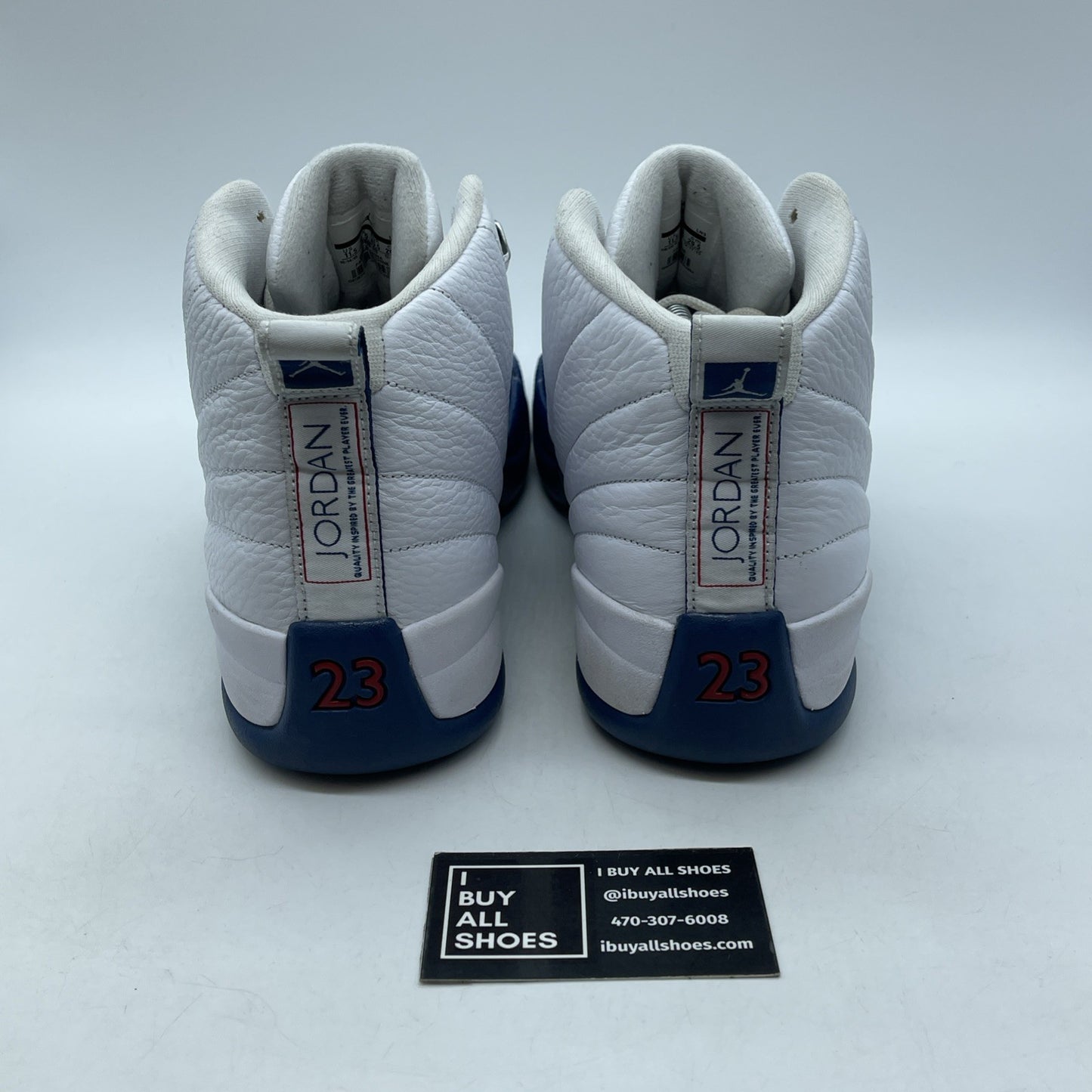 Size 11.5 - Jordan 12 Retro French Blue 2016 White Red Leather (130690-113)