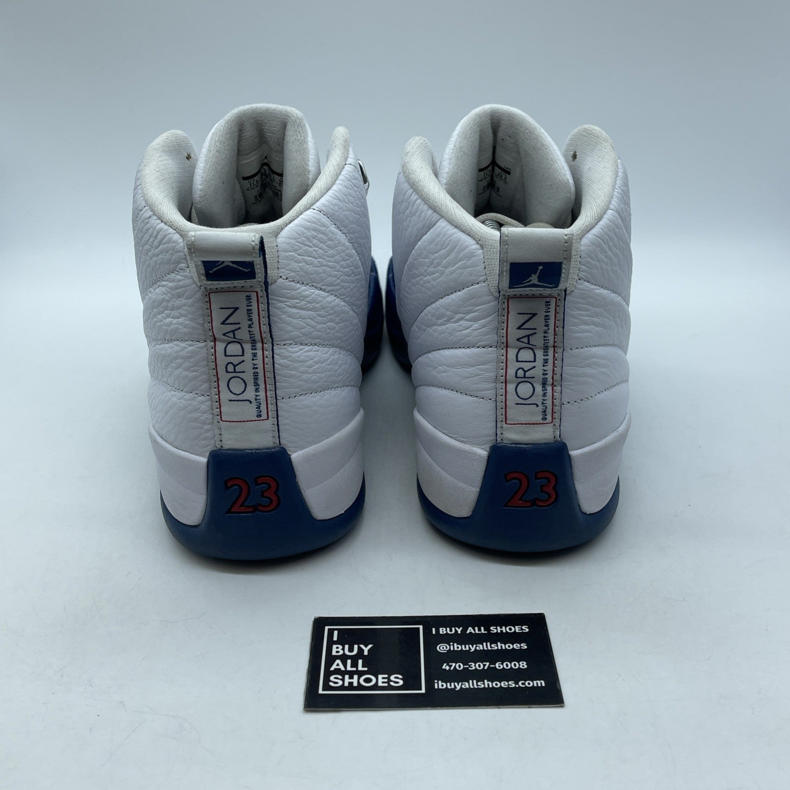 Size 11.5 - Jordan 12 Retro French Blue 2016 White Red Leather (130690-113)