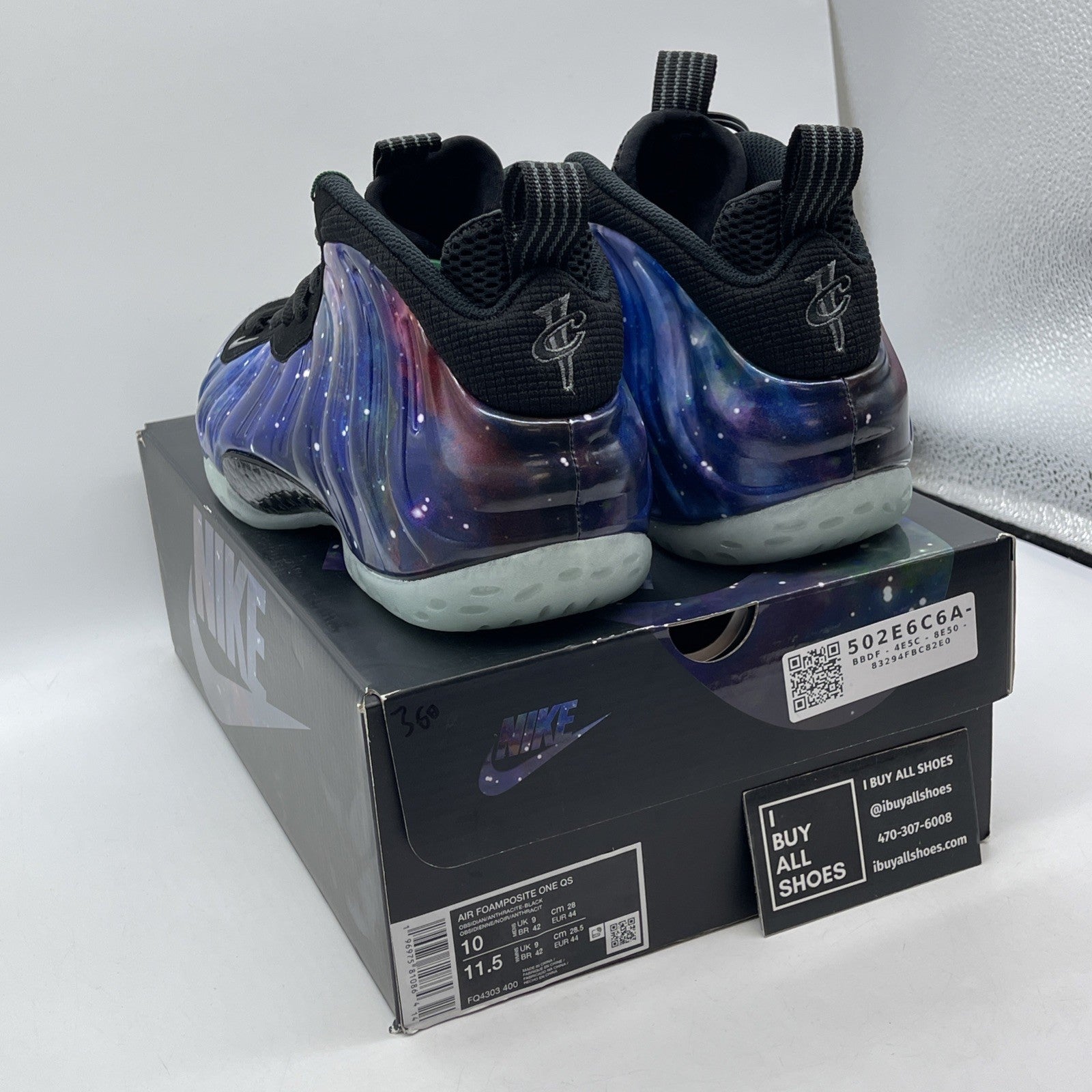 Size 10 - Nike Air Foamposite One 2025 Galaxy Black Purple Blue (FQ4303-400)