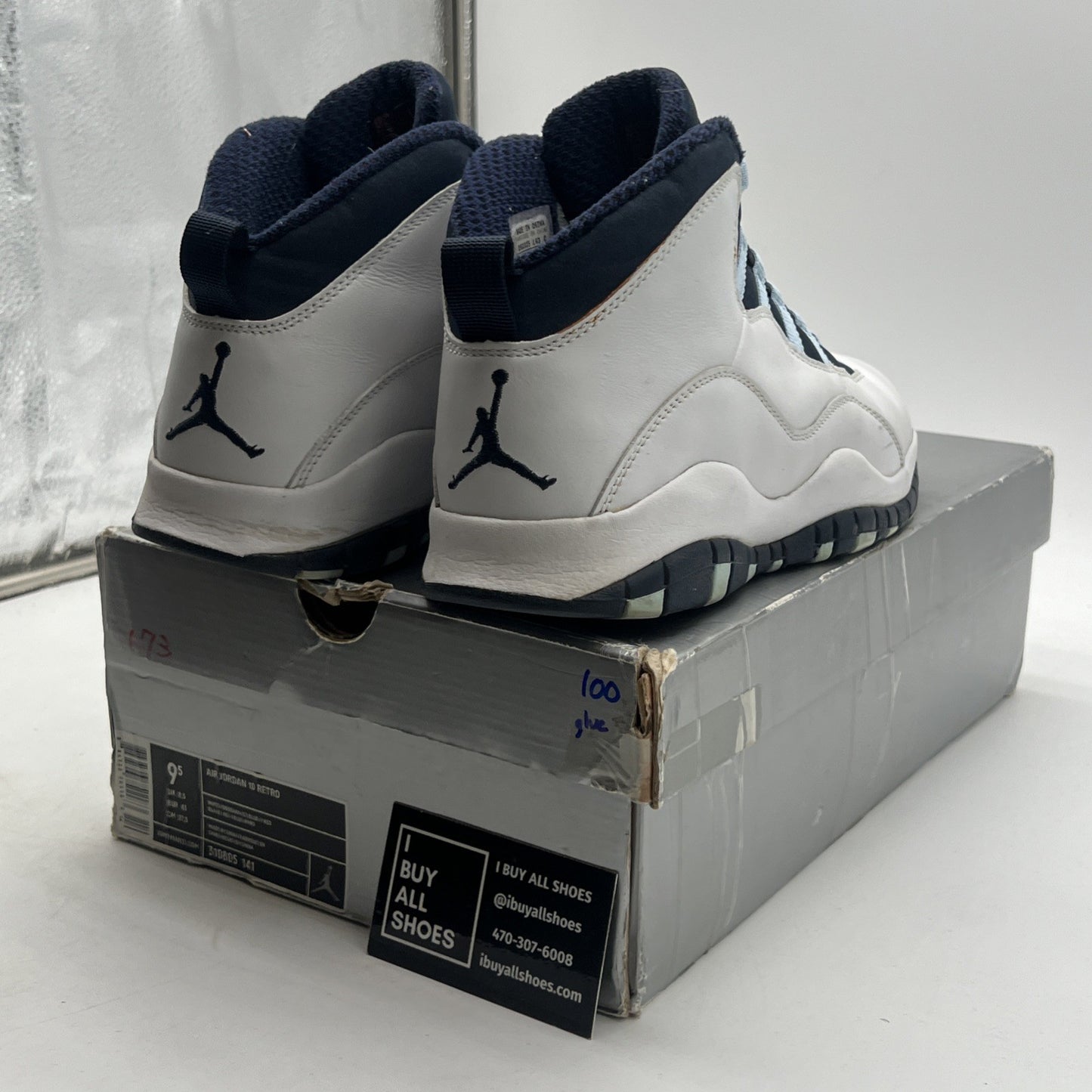 Size 9.5 - Air Jordan 10 Retro 2005 Ice Blue (310805-141)