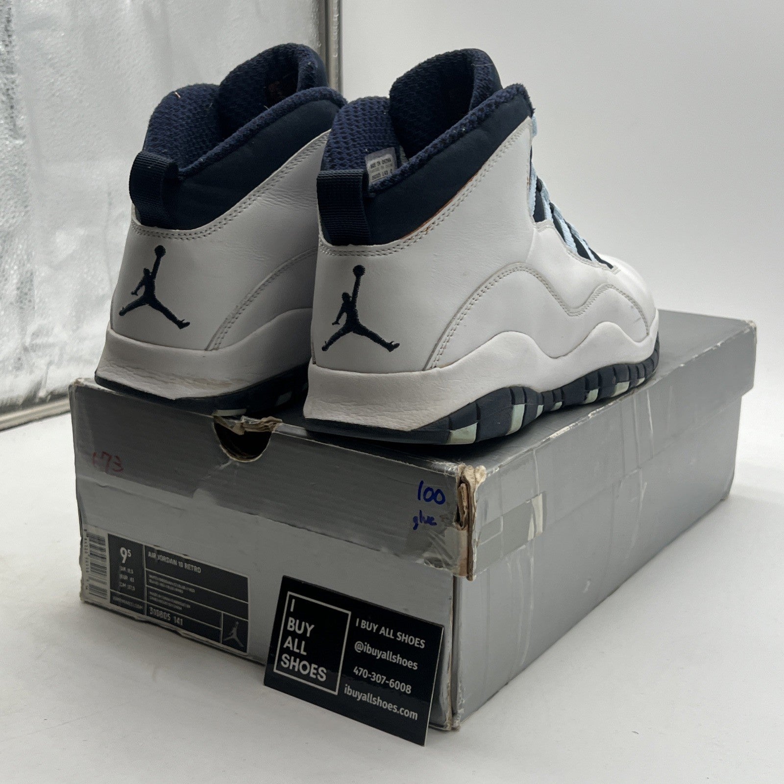 Size 9.5 - Air Jordan 10 Retro 2005 Ice Blue (310805-141)