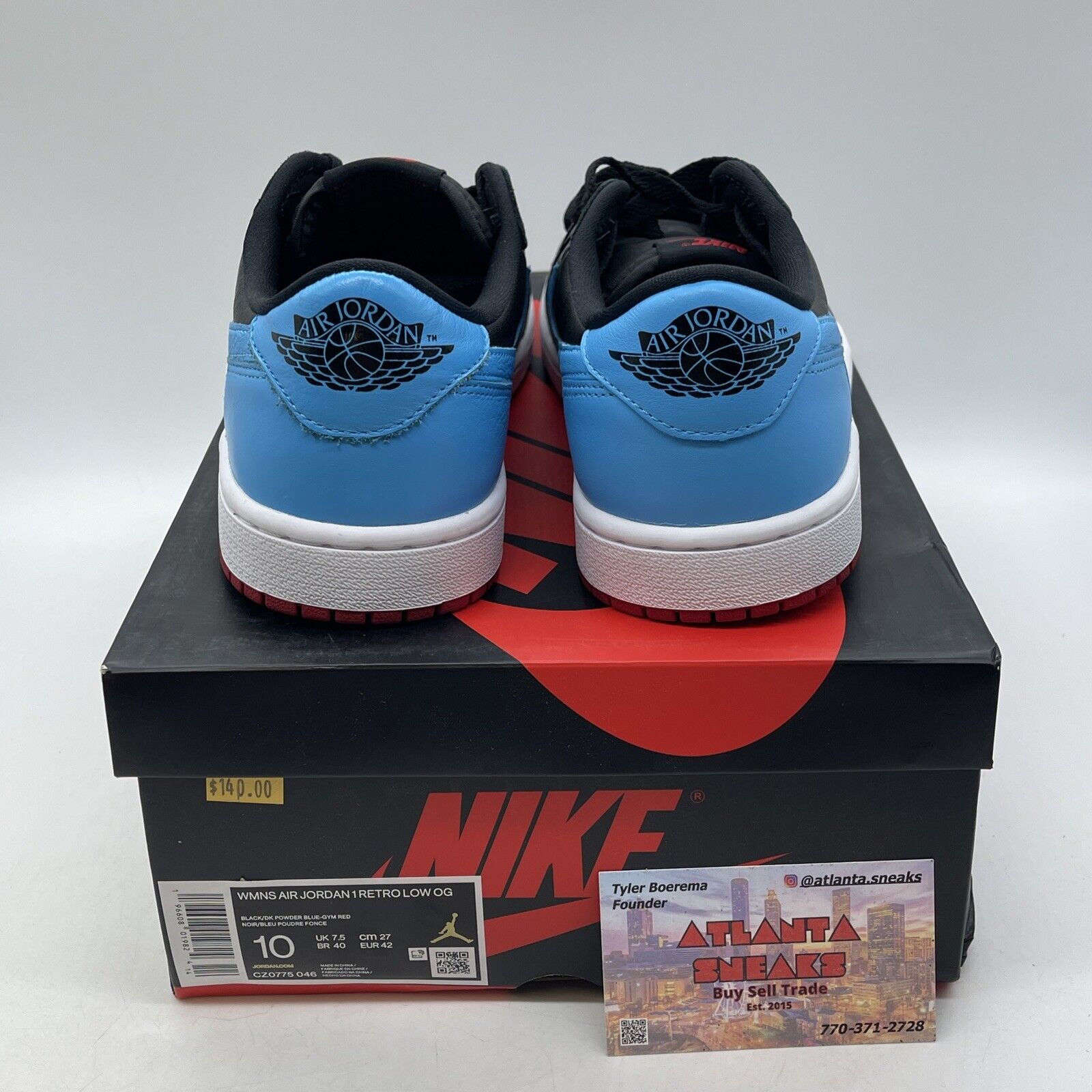 Size 10W - Air Jordan 1 Retro OG Low NC to Chi Black Red Leather (CZ0775-046)