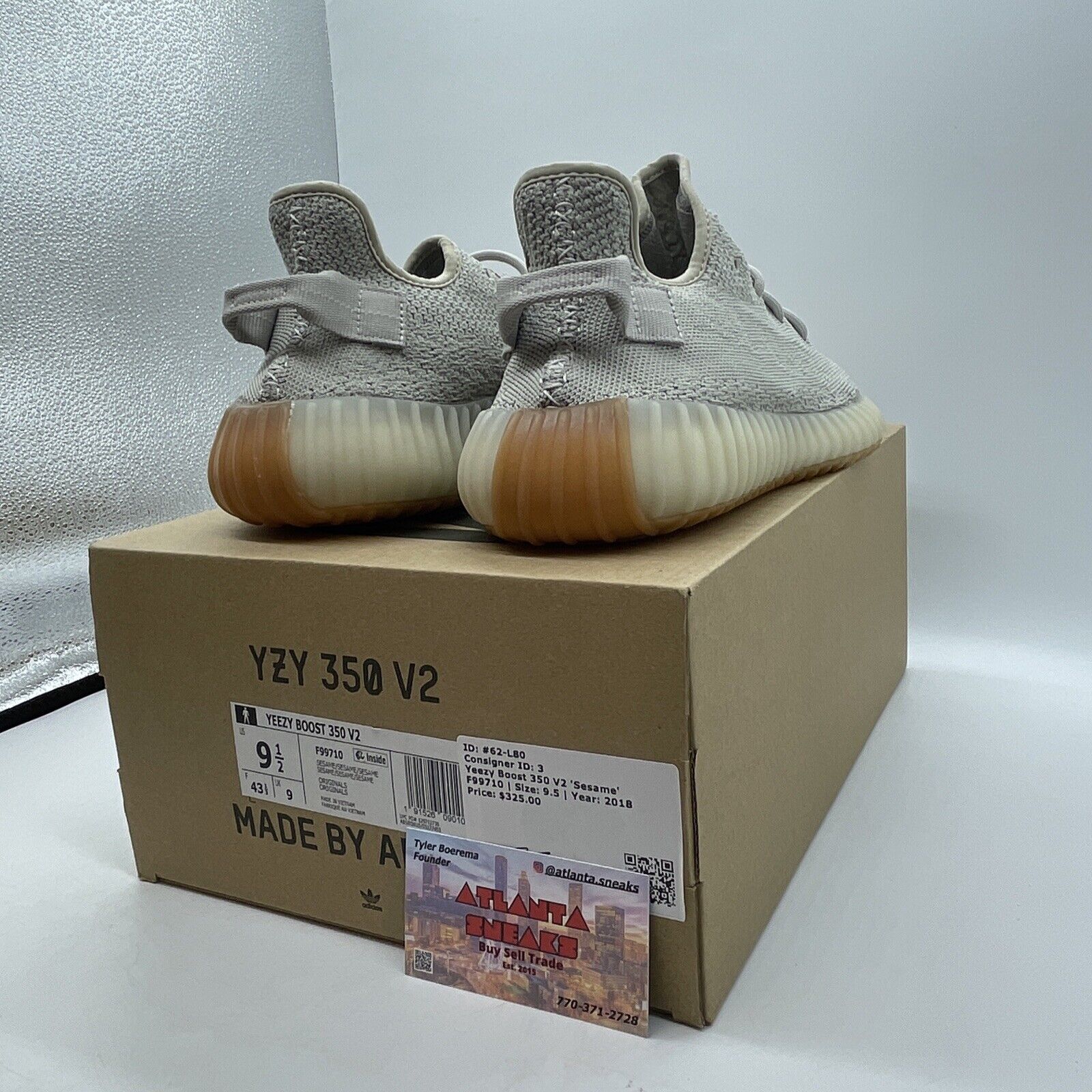 Size 9.5 - adidas Yeezy Boost 350 V2 Low Sesame (F99710)