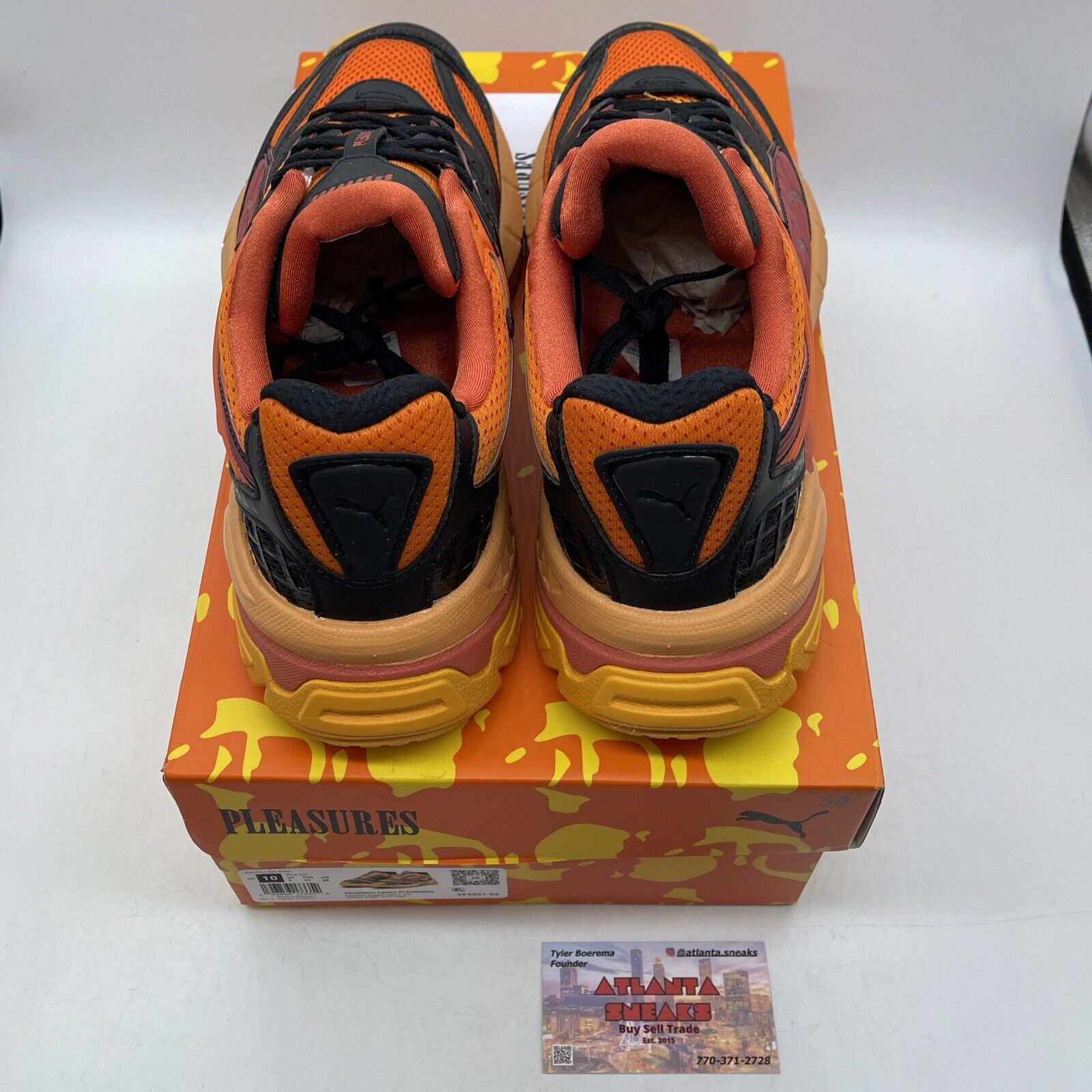 Size 10 - PUMA Pleasures x Velophasis Layers Black Orange Red (393301-02)
