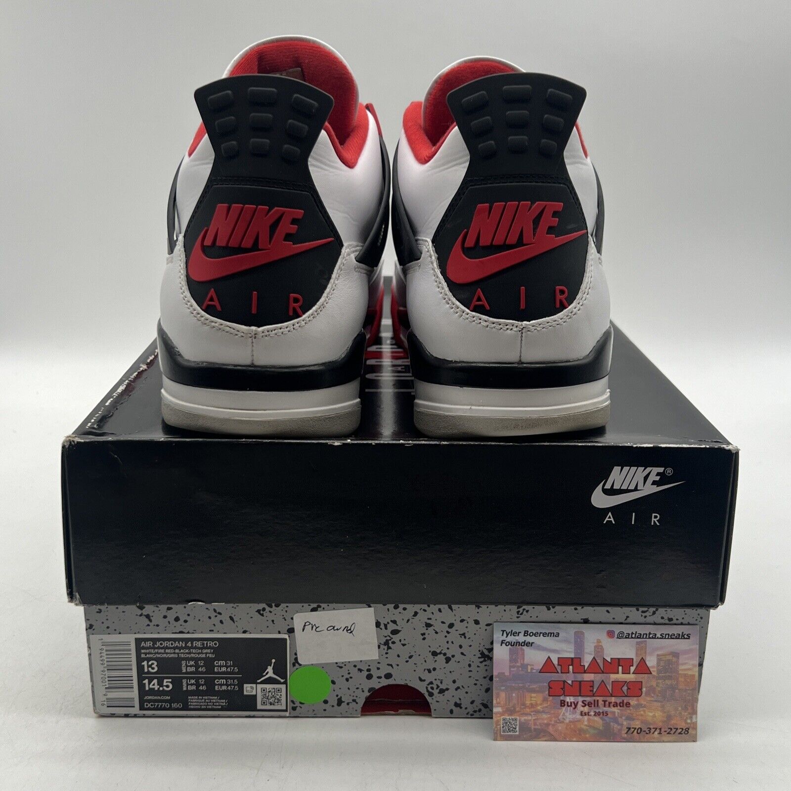 Size 13 - Jordan 4 Retro OG Mid Fire Red Black White Leather (DC7770-160)