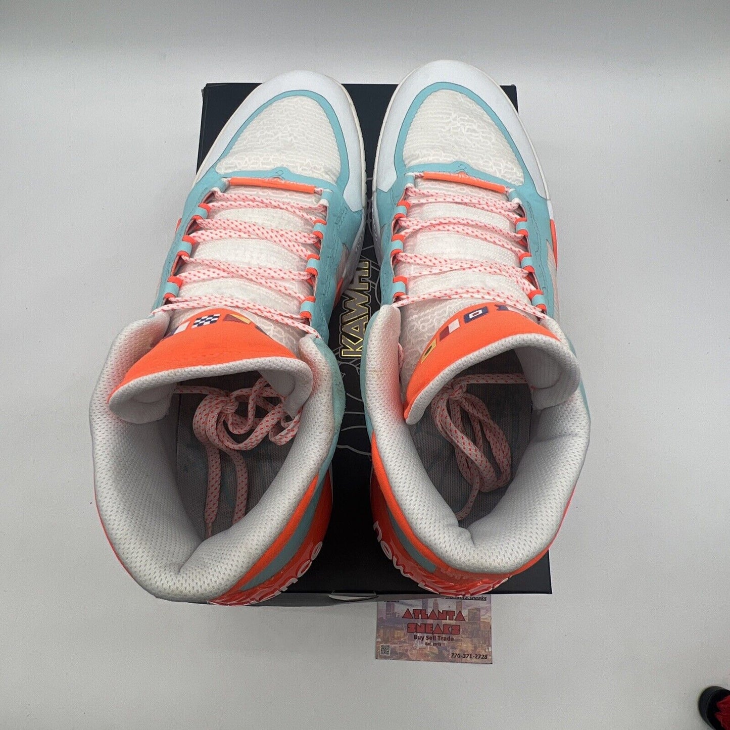 Size 12 - New Balance KAWHI 2 Clippers White Aqua Orange (BBKLSSD2)