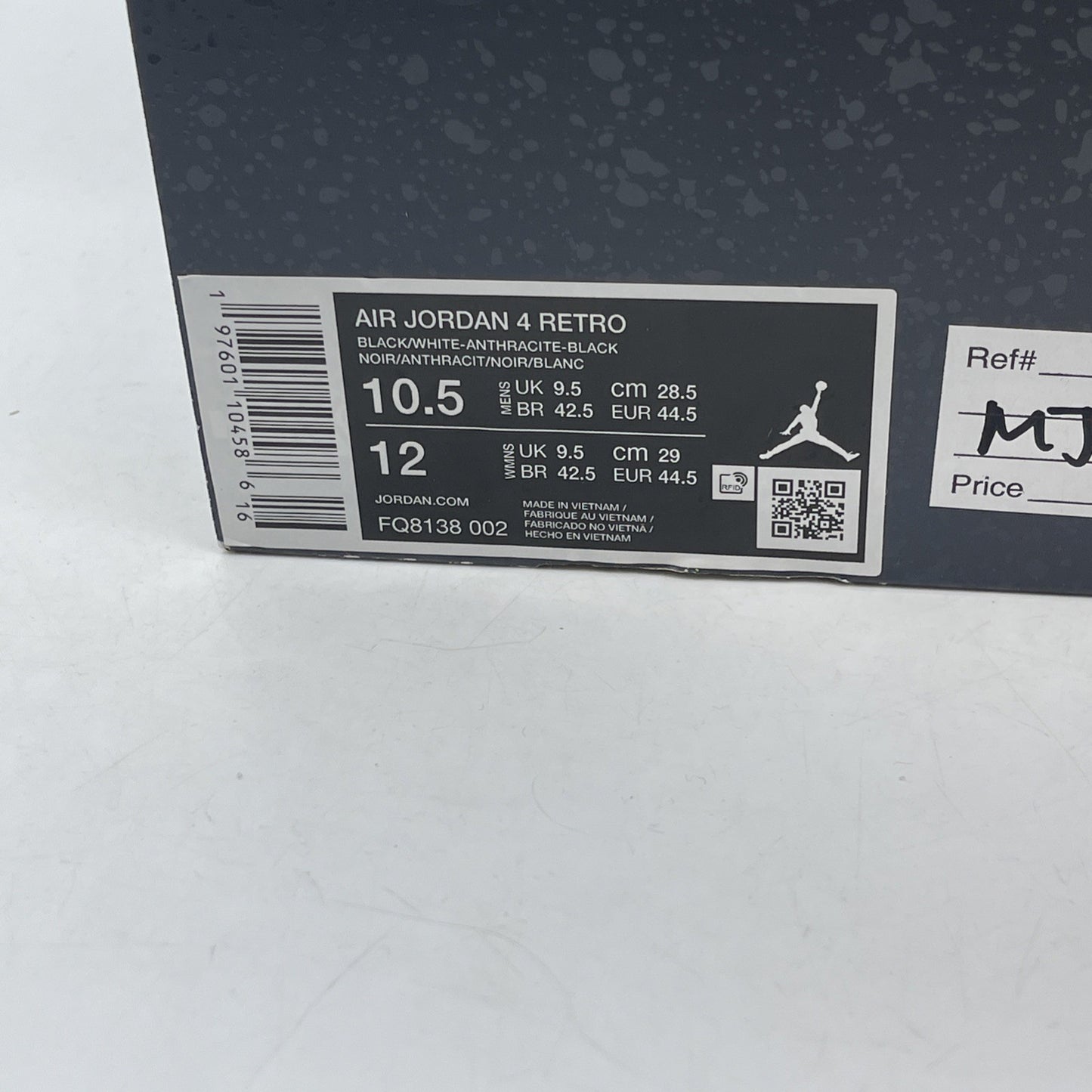 Size 10.5 - Air Jordan 4 Retro 2024 Fear Grey Black Suede (FQ8138-002)