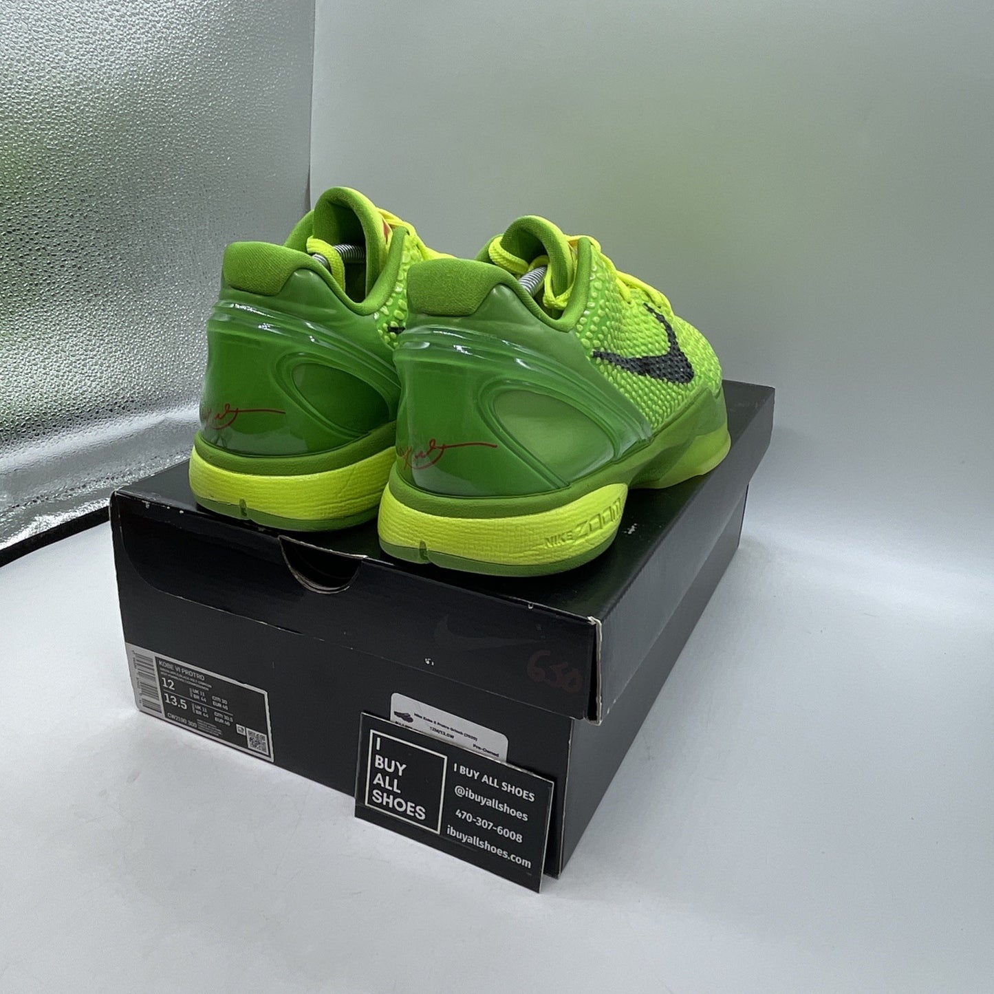 Size 12 - Nike Zoom Kobe 6 Protro Low Grinch (CW2190-300)