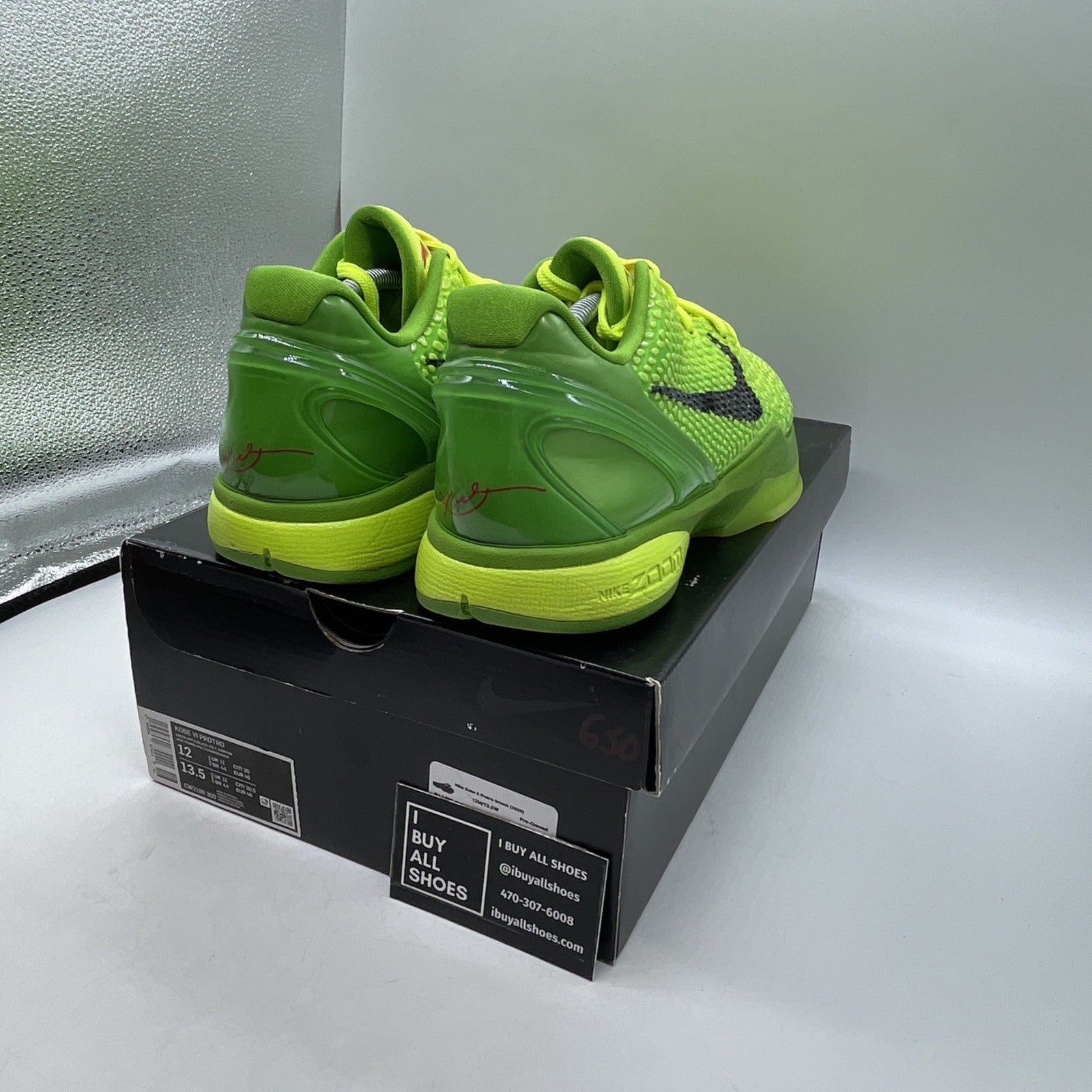 Size 12 - Nike Zoom Kobe 6 Protro Low Grinch (CW2190-300)