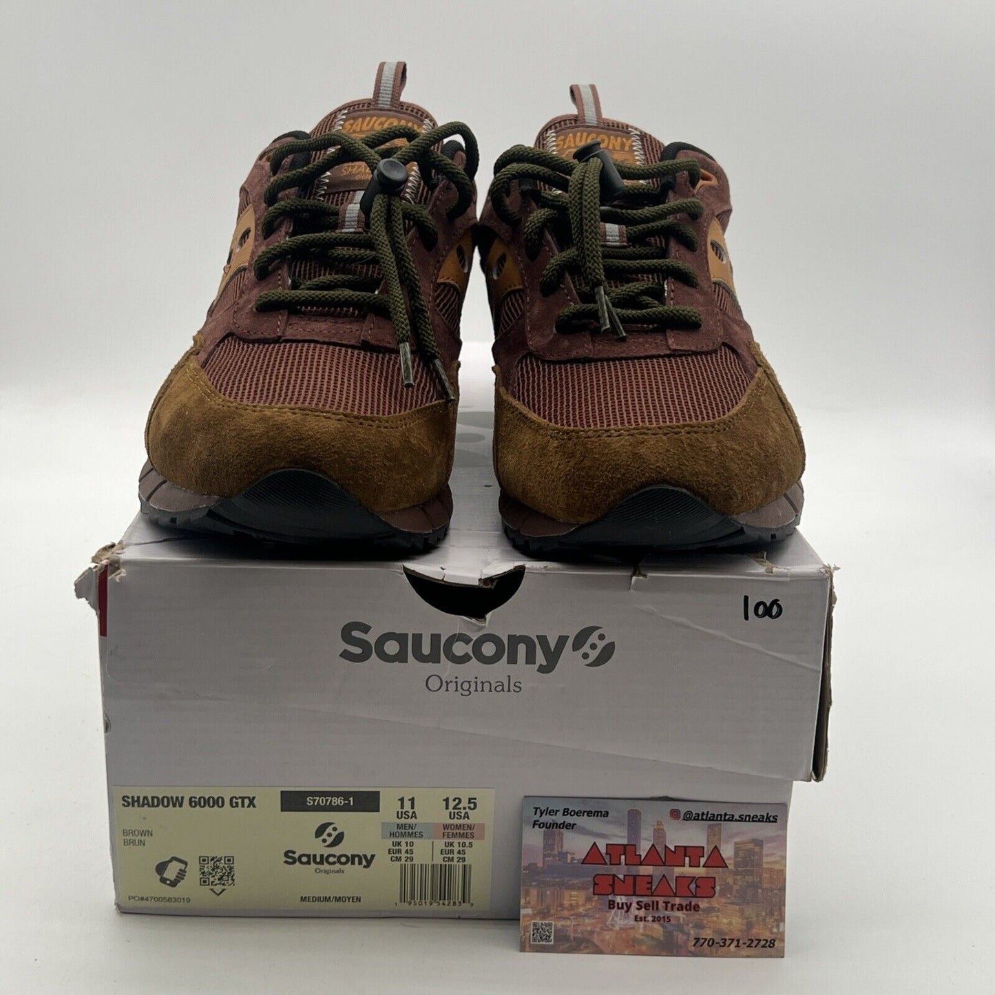 Size 11 - Saucony Originals Shadow 6000 GTX GORE-TEX Brown Sneakers (S70786-1)