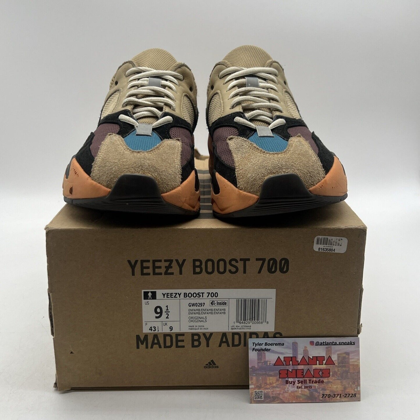 Size 9.5 - adidas Yeezy Boost 700 Enflame Amber Orange Suede Tan (GW0297)