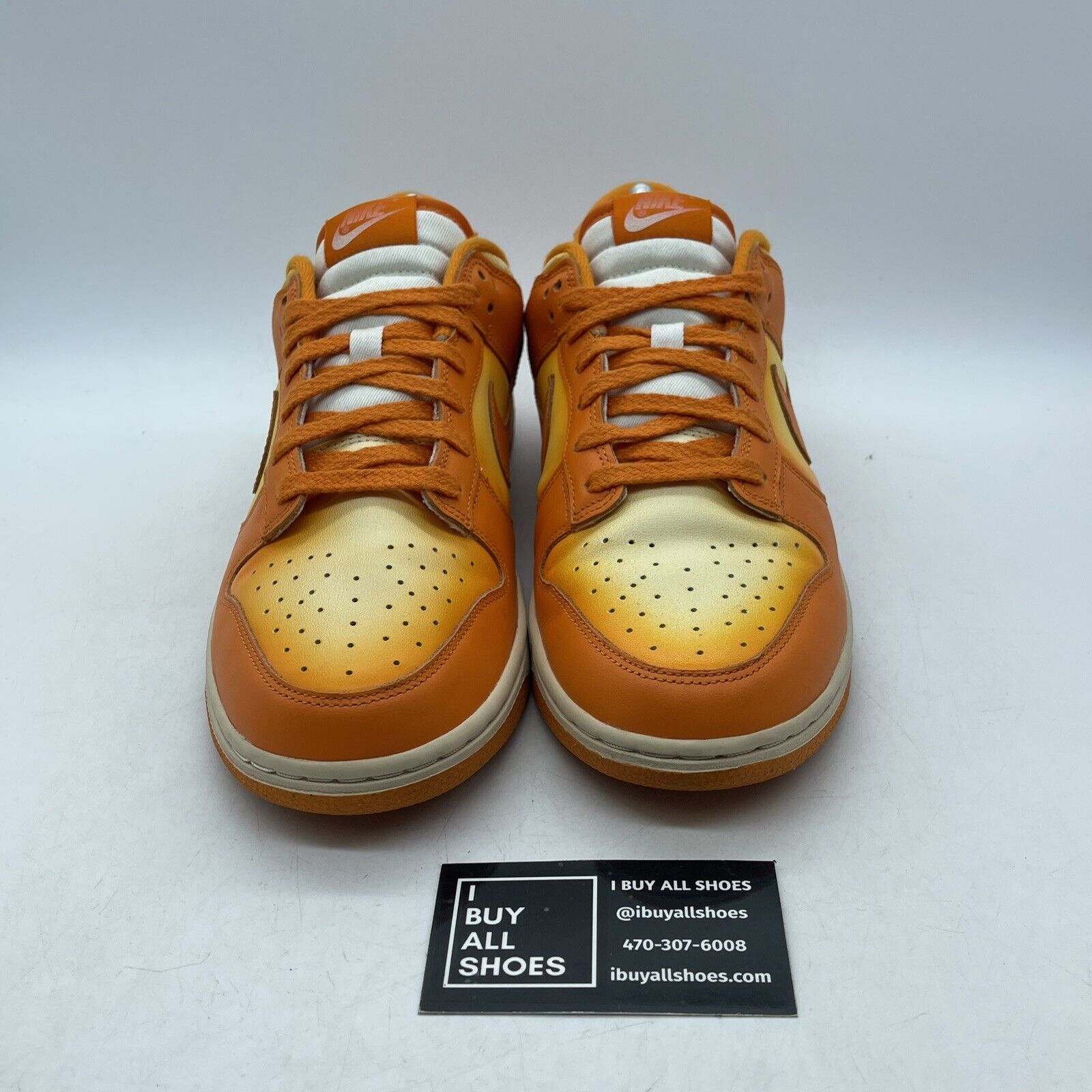 Size 10.5W - Nike Dunk Low Magma Orange White Leather Suede (DX2953-800)