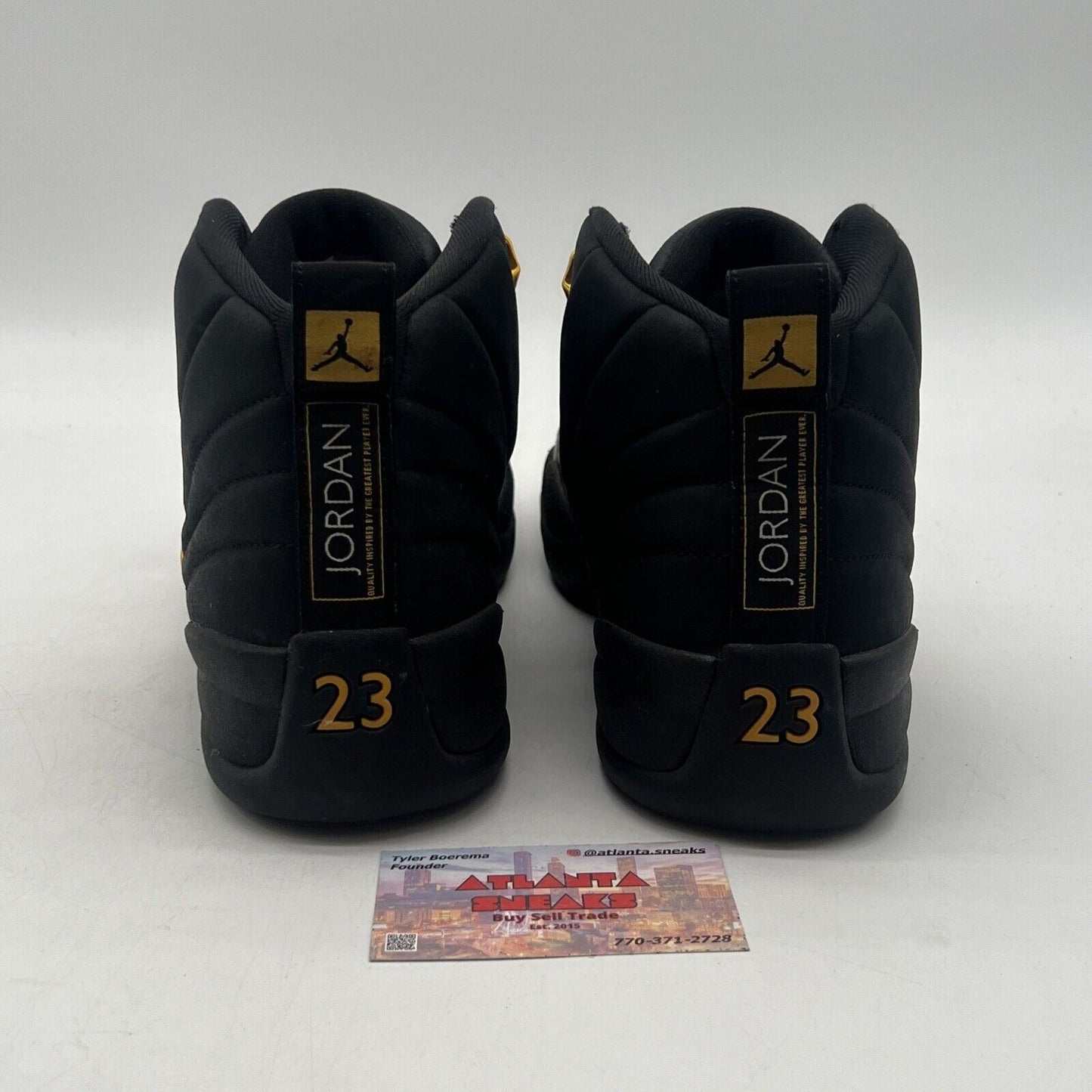 Size 11 - Jordan 12 Retro Mid Black Taxi Suede Leather Yellow (CT8013-071)