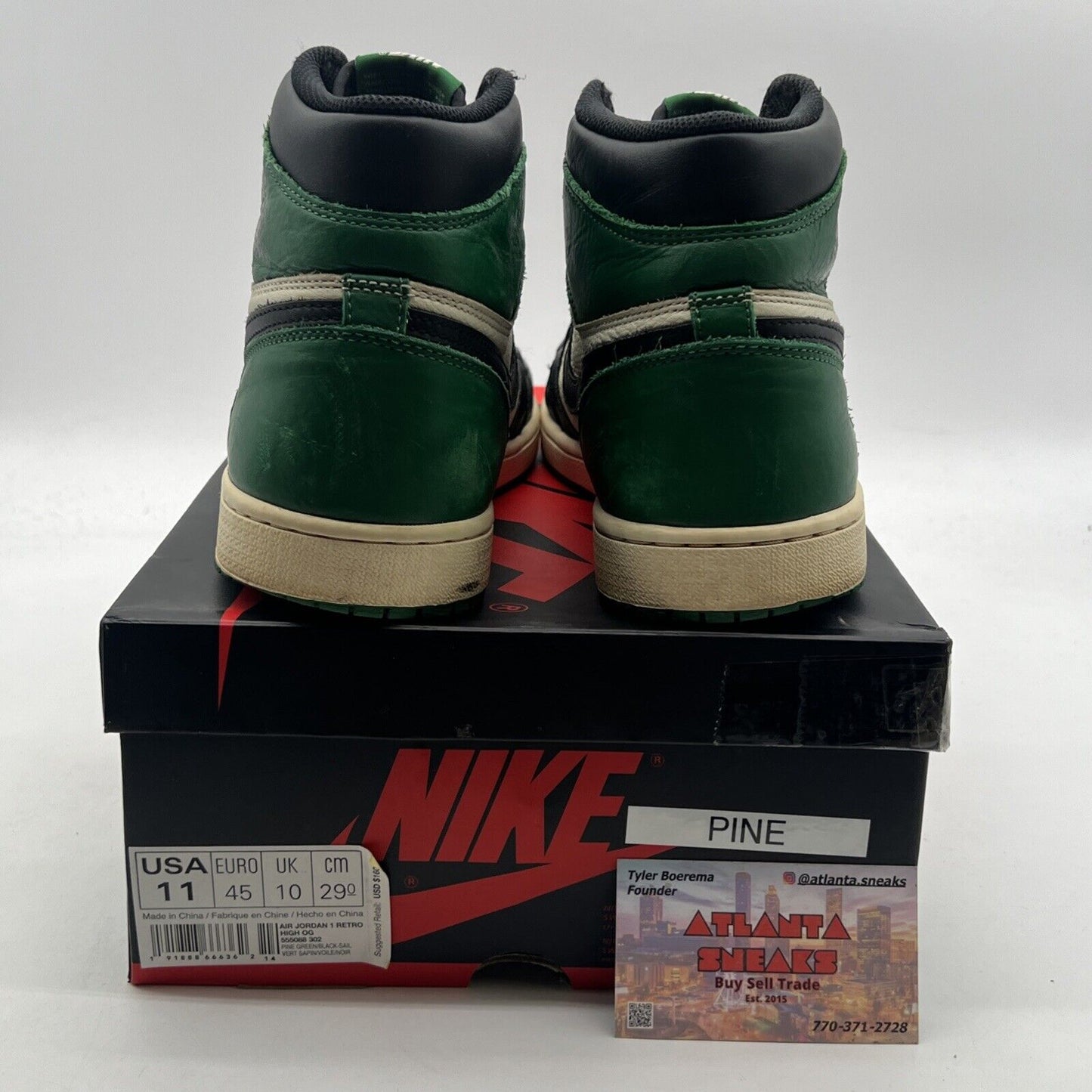 Size 11 - Air Jordan 1 Retro High OG Pine Green 2018 (555088-302)