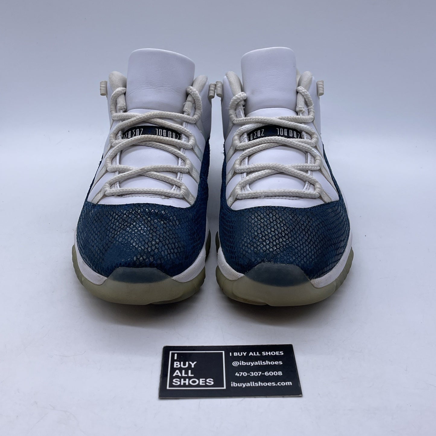 Size 11 - Jordan 11 Retro Low Snakeskin 2019 Blue White Suede (CD6846-102)
