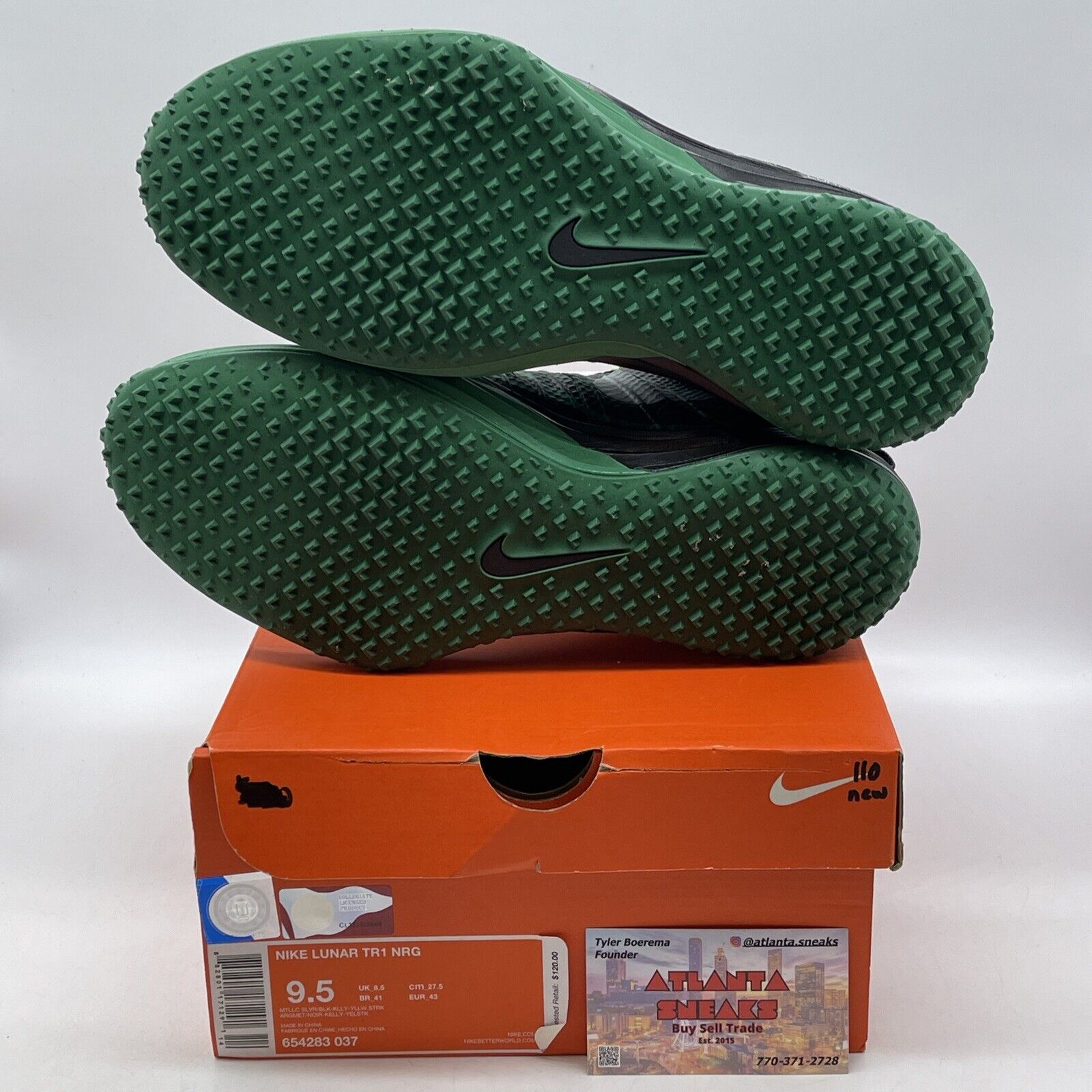 Size 9.5 - Nike Lunar TR1 LE Oregon Green Black Suede Leather (654283-037)