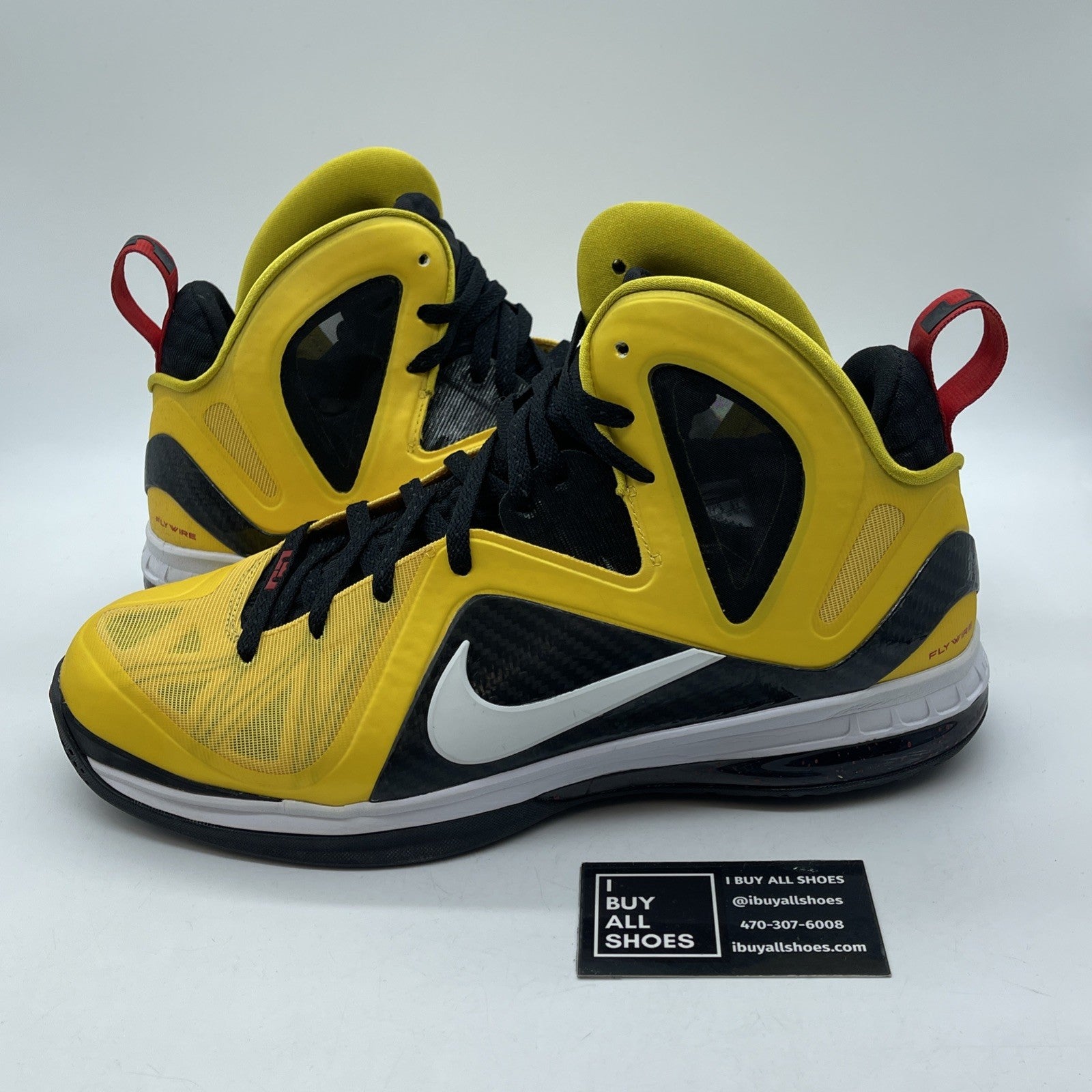 Size 13 - Nike LeBron 9 P.S. Elite Taxi Yellow Black Leather (516958-700)