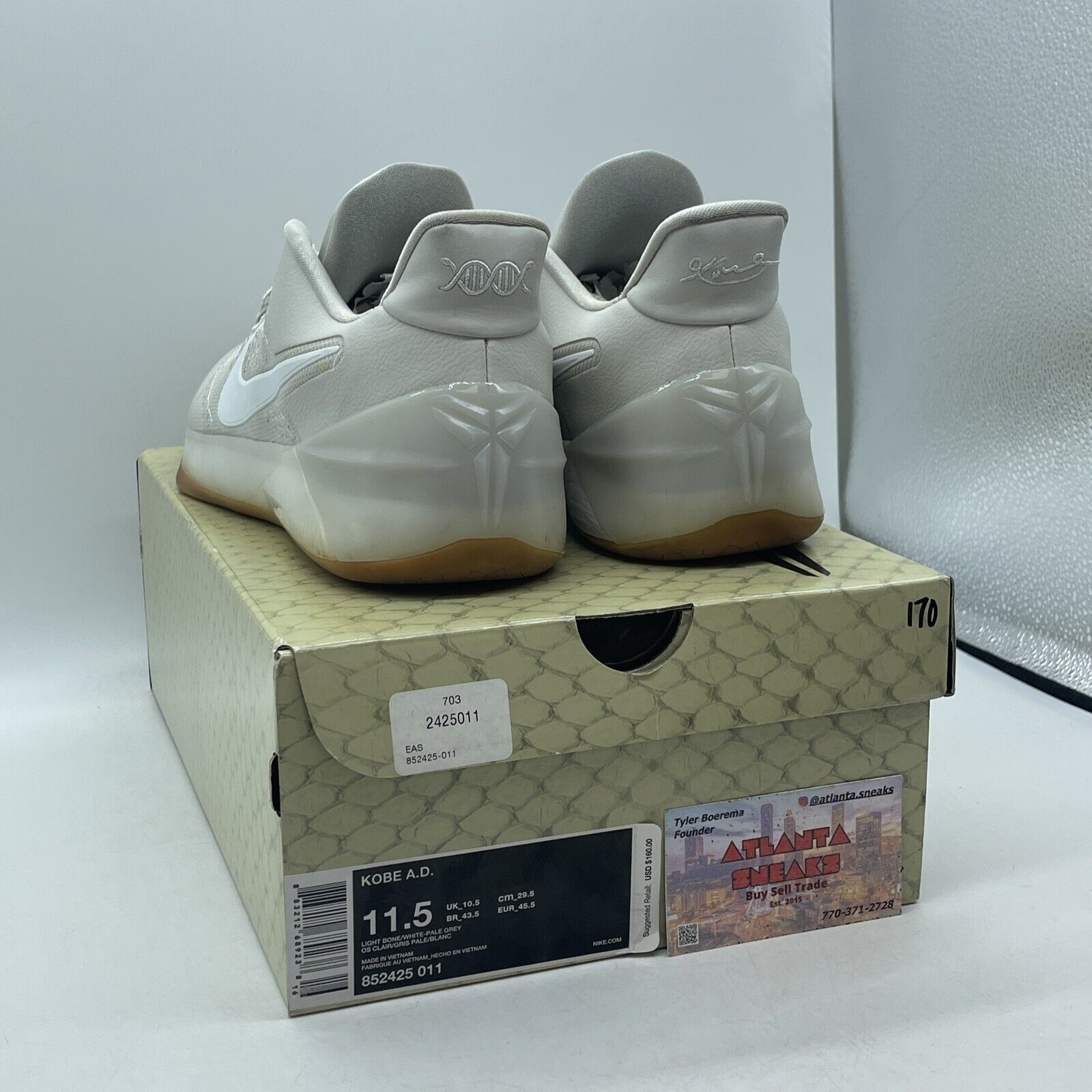 Size 11.5 -  Nike Kobe A.D. Light Bone Suede Leather Brown (852425-011)