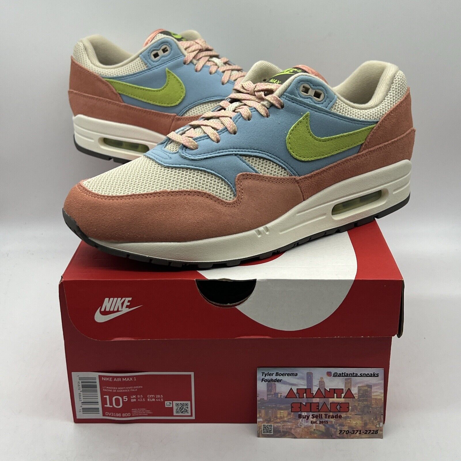 Size 10.5 - Nike Air Max 1 Light Madder Root 2022 Brand New Og All