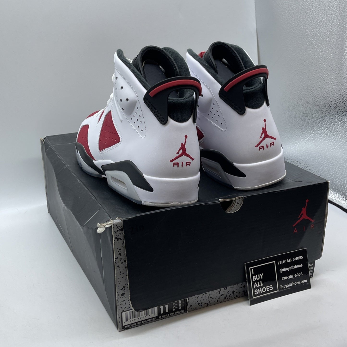 Size 11 - Air Jordan 6 Retro 2014 Carmine Red White Suede Leather (384664-160)