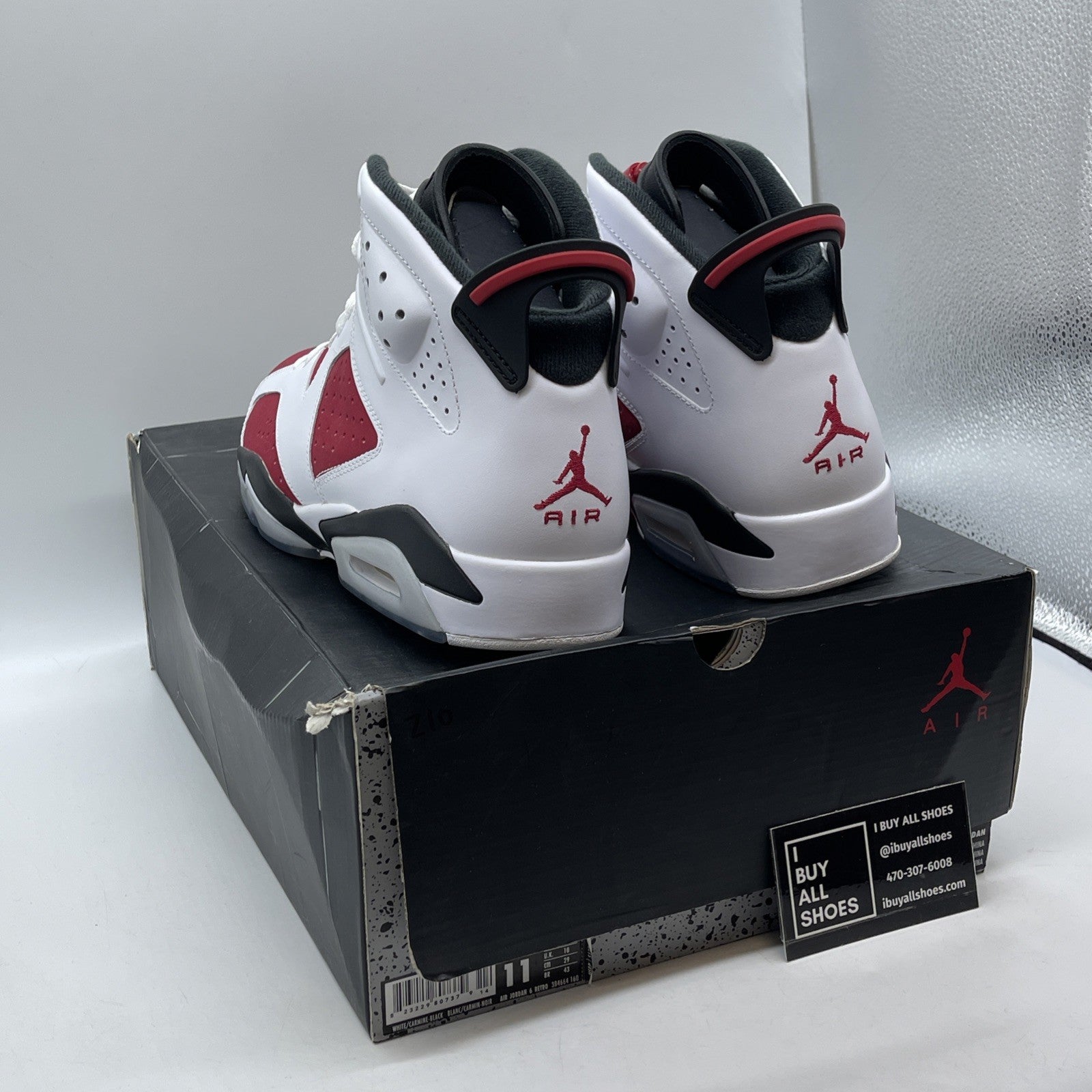 Size 11 - Air Jordan 6 Retro 2014 Carmine Red White Suede Leather (384664-160)