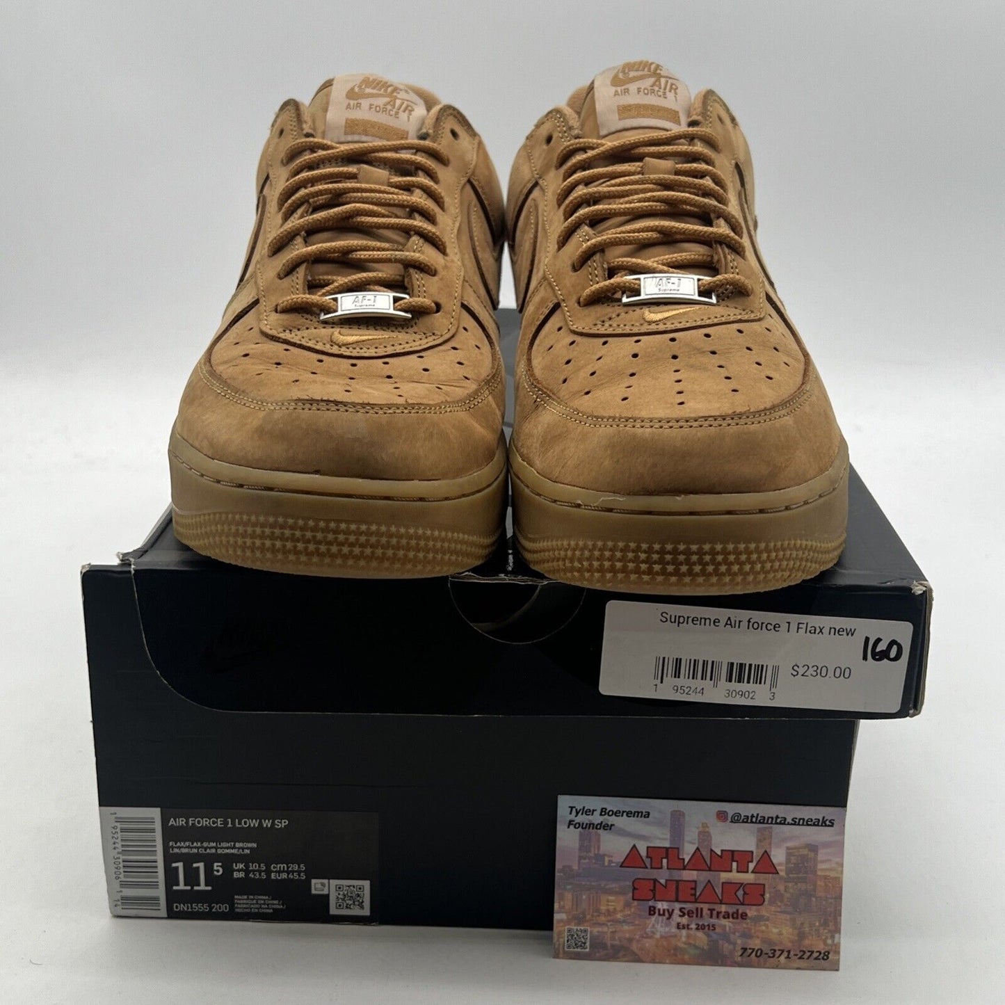 Size 11.5 - Nike Air Force 1 Low SP x Supreme Wheat 2021 - (DN1555-200)