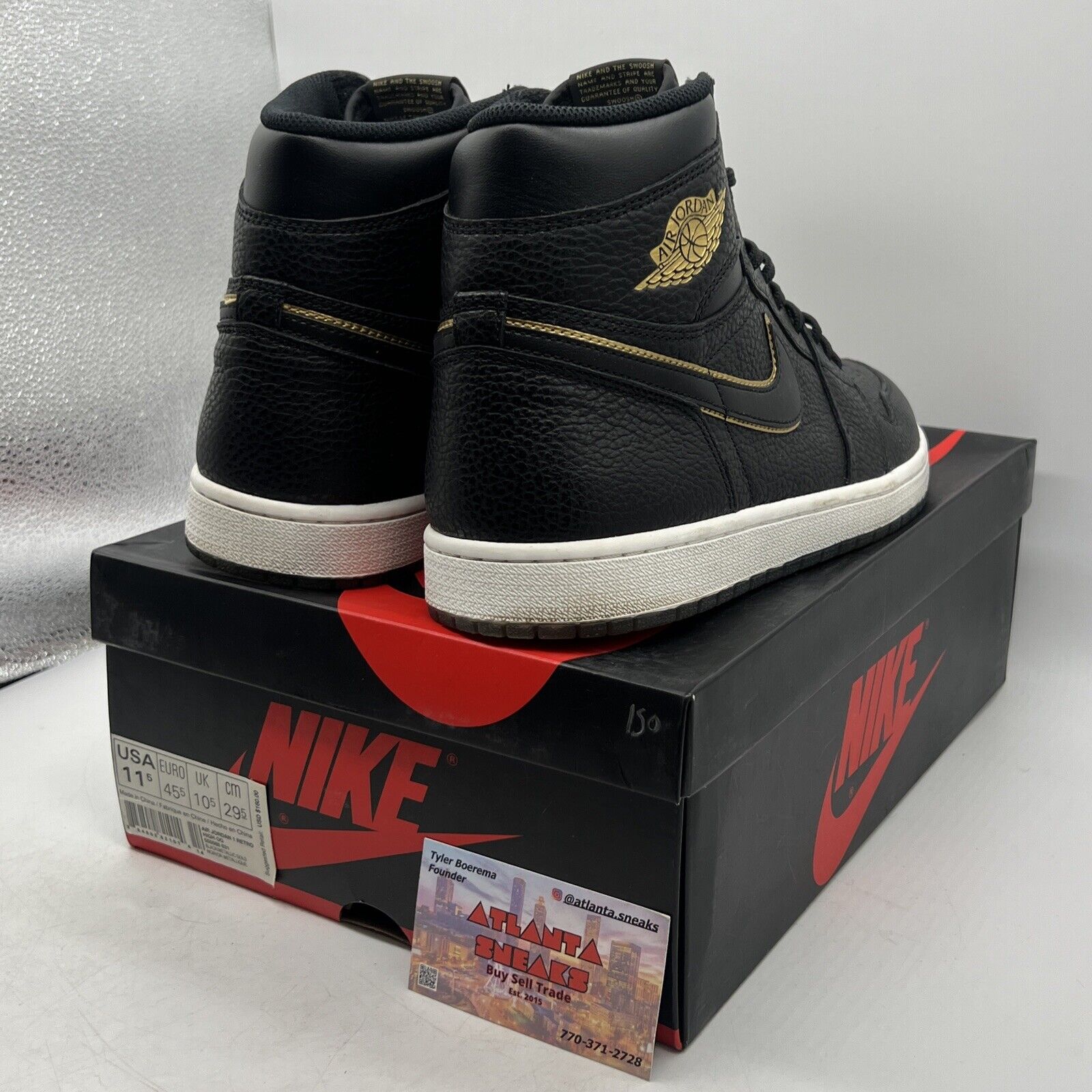 Size 11.5 - Air Jordan 1 Retro OG High City of Flight Black Gold White 555088031