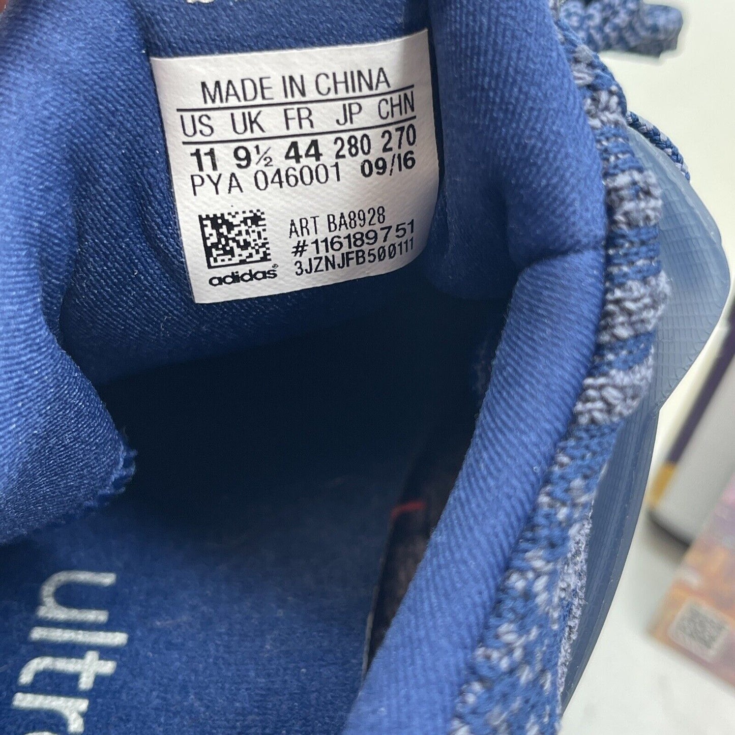 Size 11W - adidas UltraBoost 3.0 Mystery Blue White Gray (BA8928)