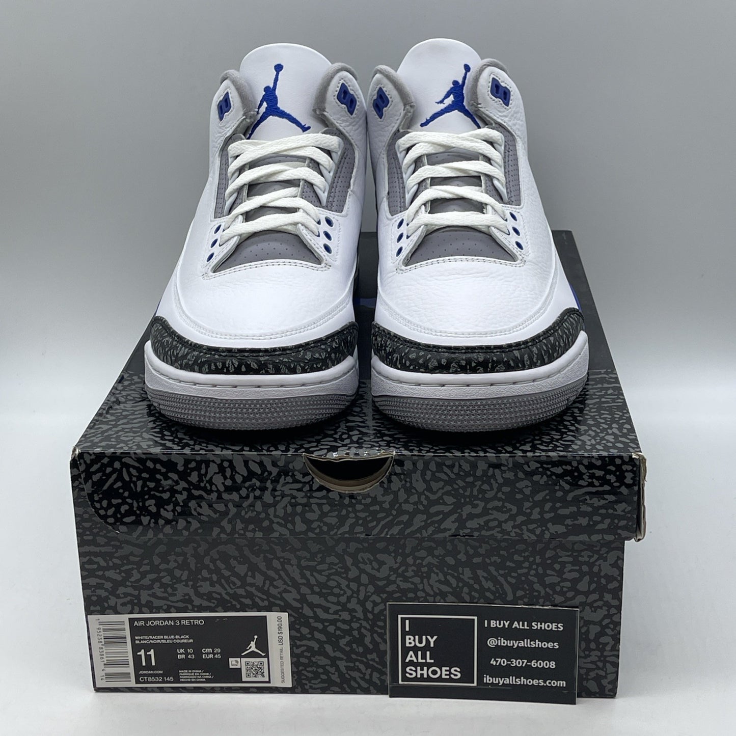 Size 11 - Air Jordan 3 Retro Mid Racer Blue Suede Leather (CT8532-145)