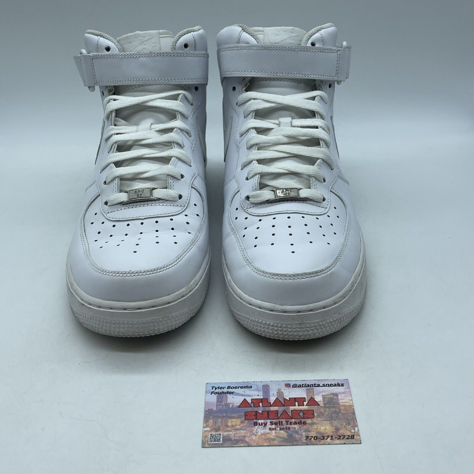 Size 11.5 - Nike Air Force 1 '07 Mid White Leather (315123-111)