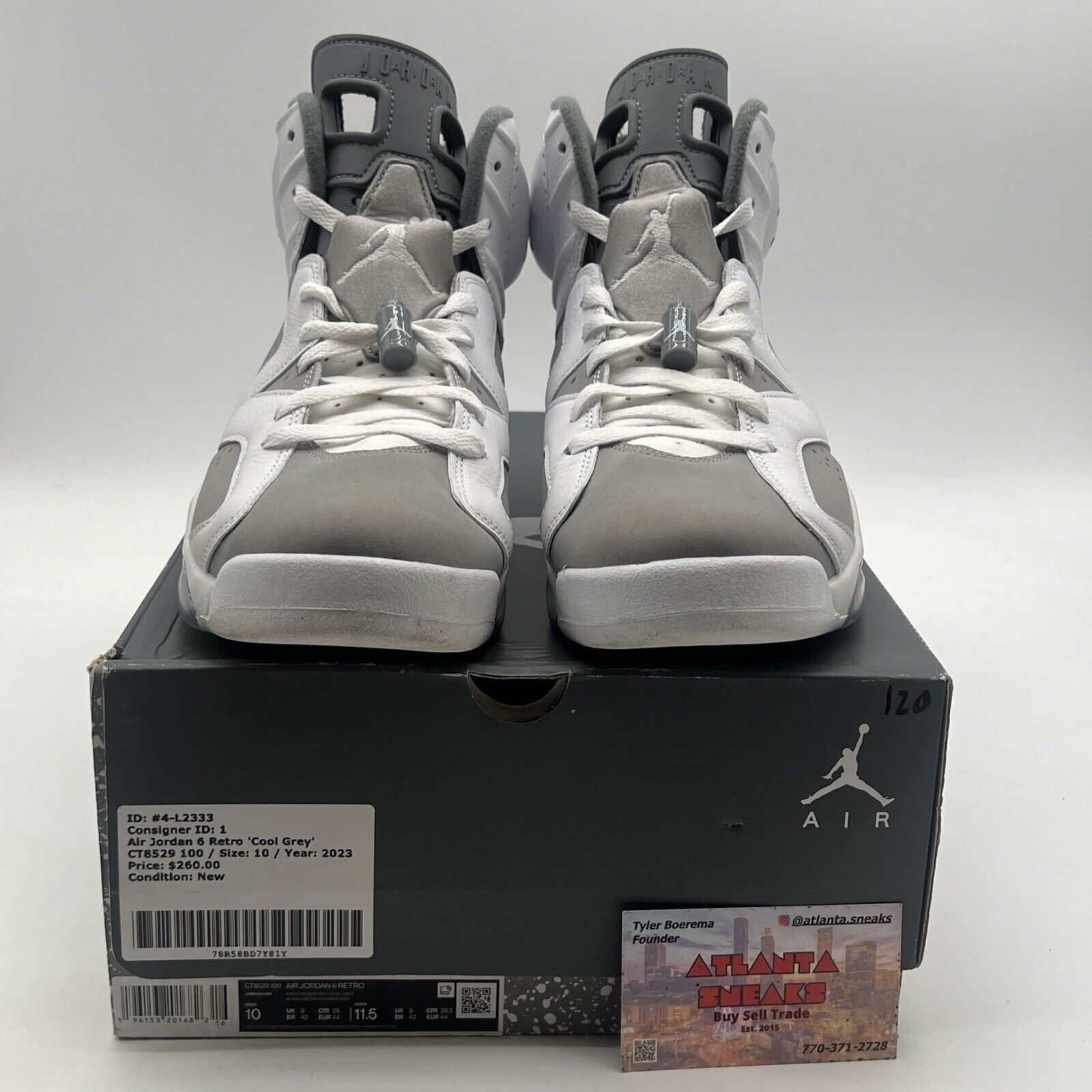 Size 10 - Air Jordan 6 Retro Low Cool Grey (CT8529-100)