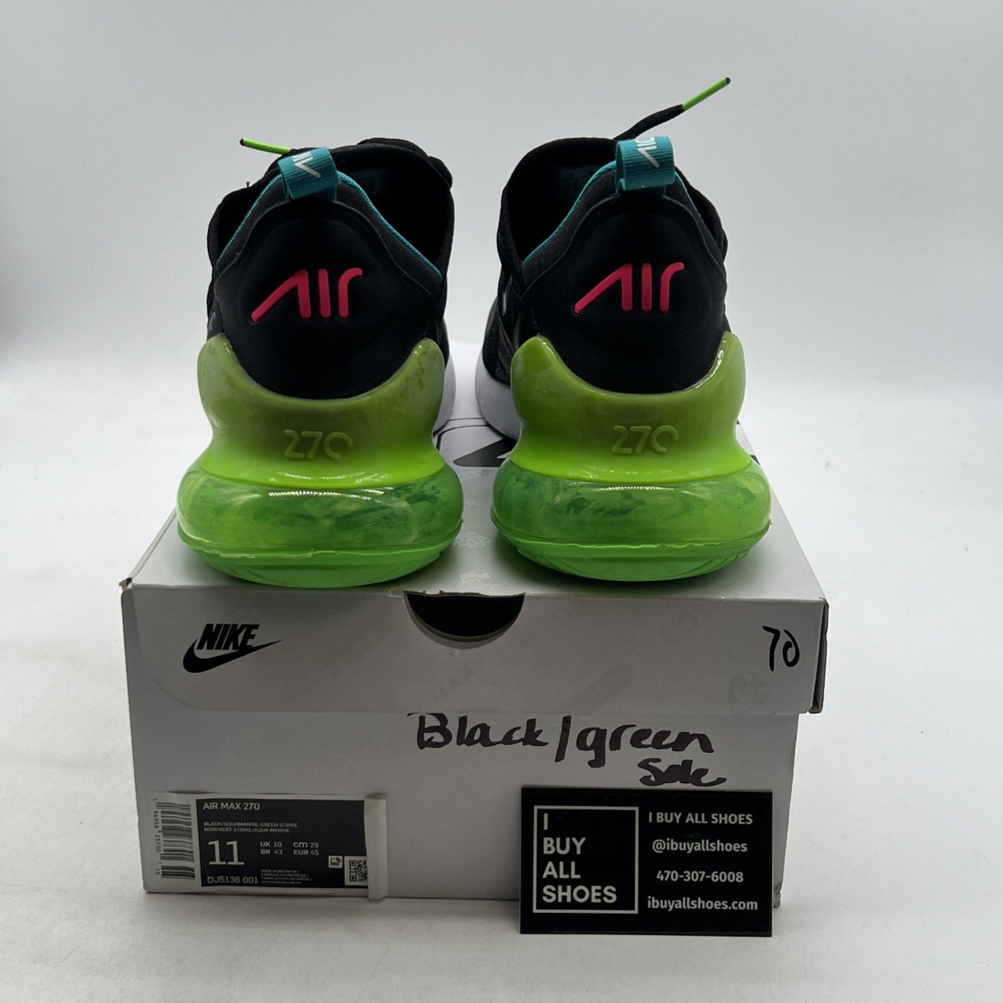 Size 11 - Nike Air Max 270 Black Green Strike (DJ5136-001)