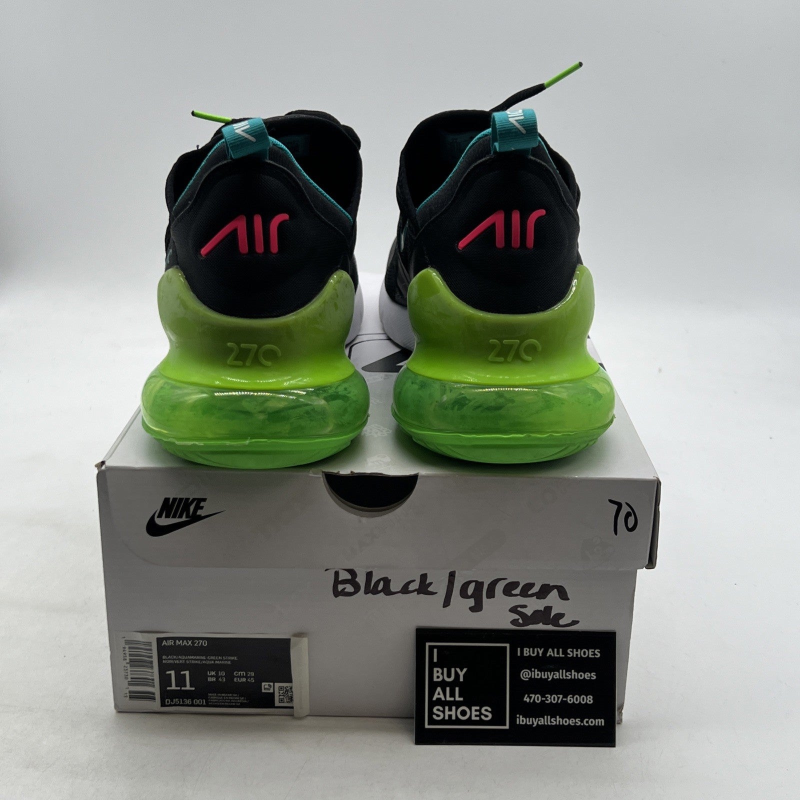 Size 11 - Nike Air Max 270 Black Green Strike (DJ5136-001)