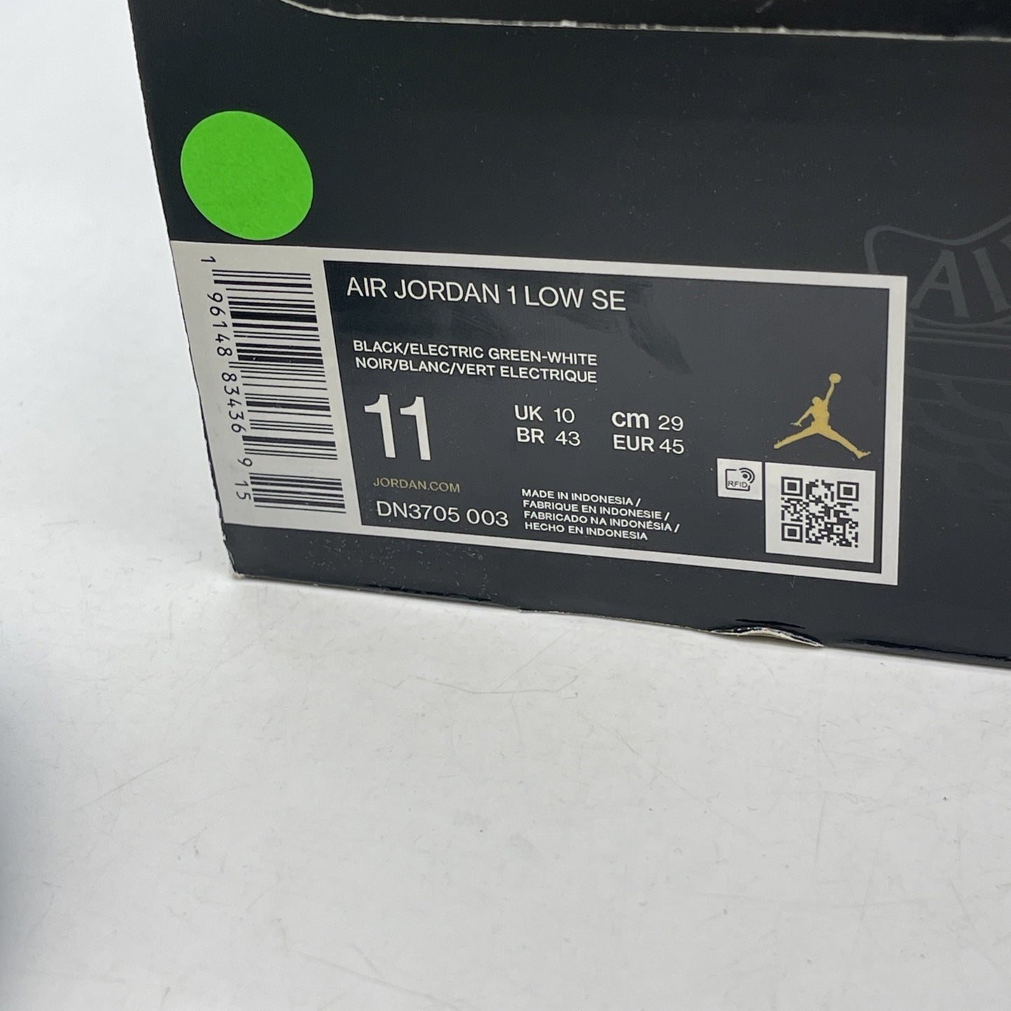 Size 11 - Air Jordan 1 SE Low Wear-Away Electric Green (DN3705-003)
