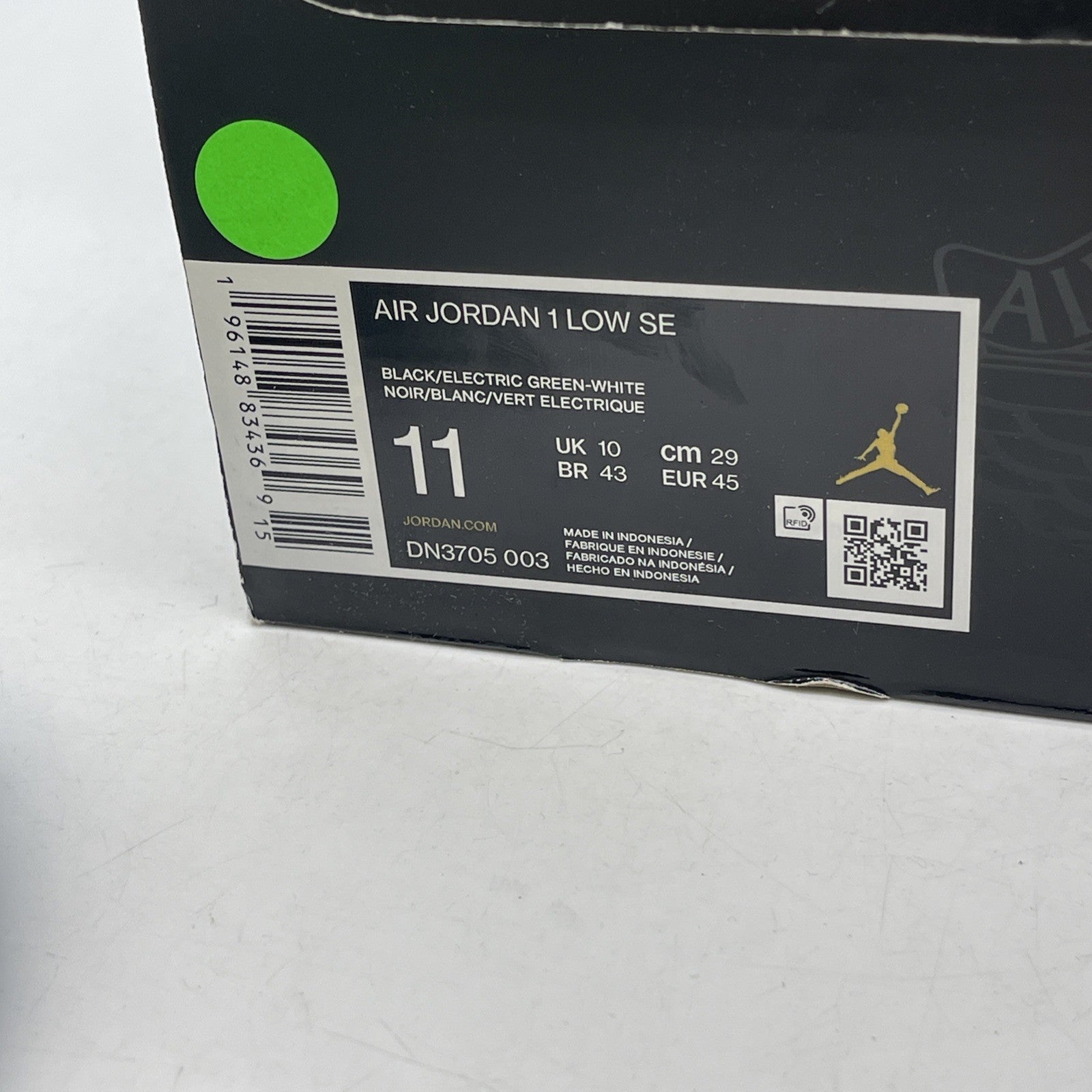 Size 11 - Air Jordan 1 SE Low Wear-Away Electric Green (DN3705-003)