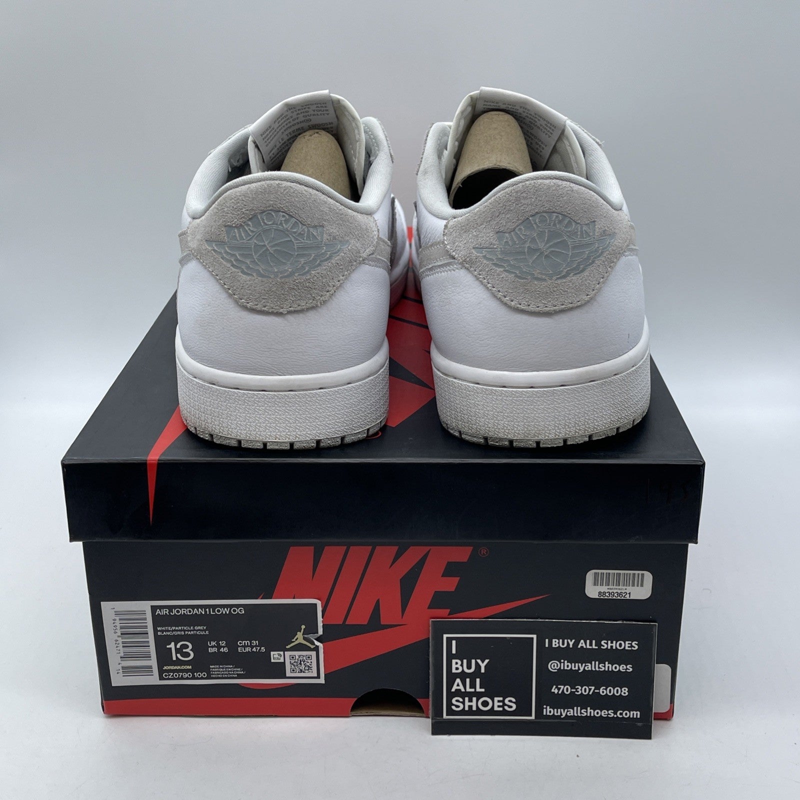 Size 13 - Jordan 1 Low OG Neutral Gray White Suede Leather (CZ0790-100)