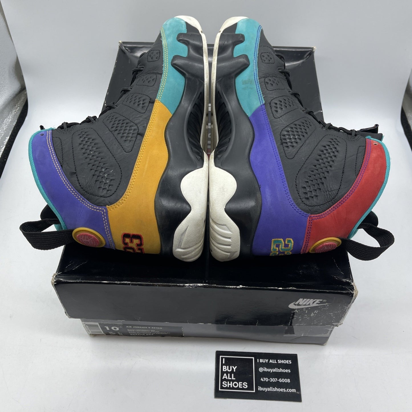 Size 10 - Air Jordan 9 Retro Dream It, Do It Black Suede Leather (302370-065)