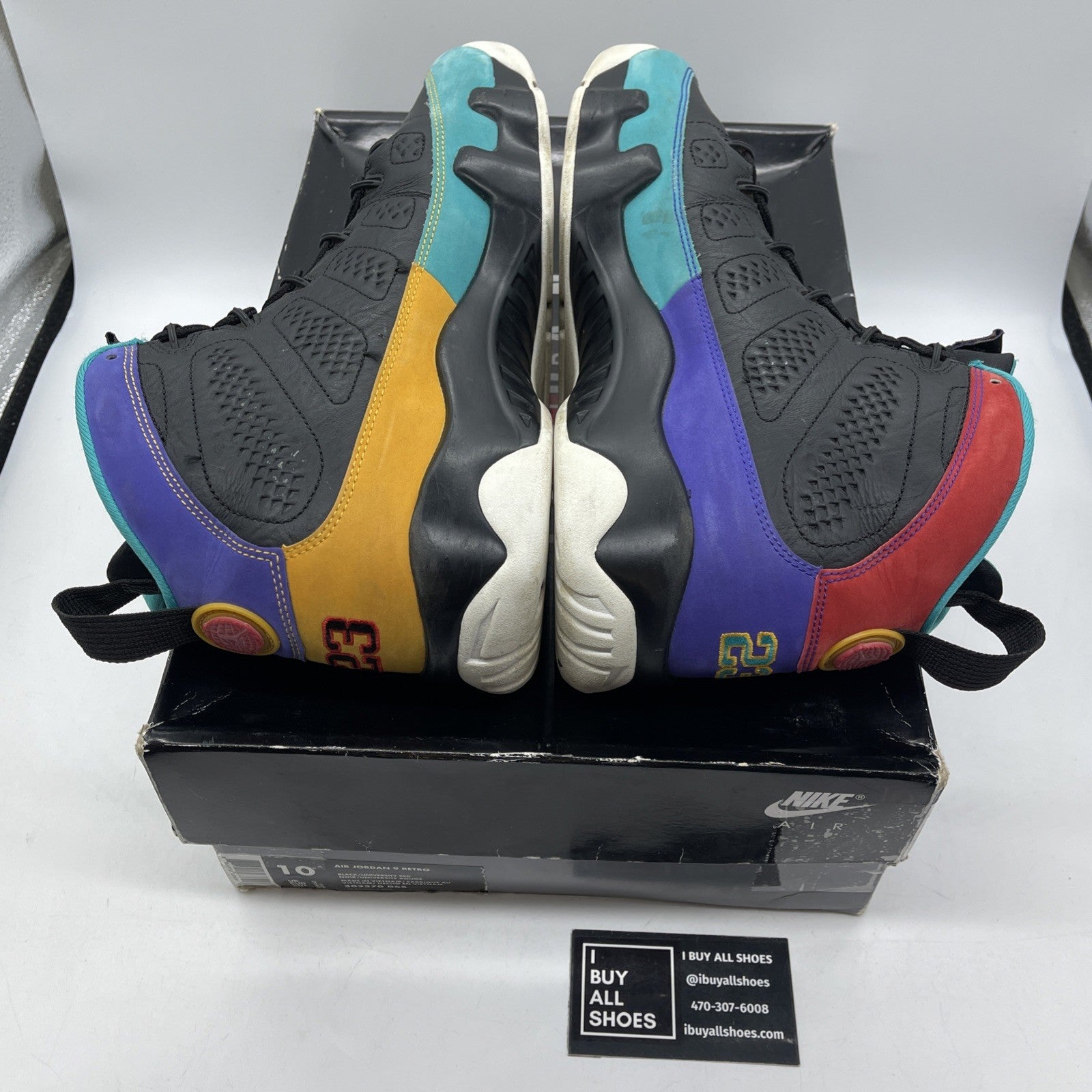 Size 10 - Air Jordan 9 Retro Dream It, Do It Black Suede Leather (302370-065)