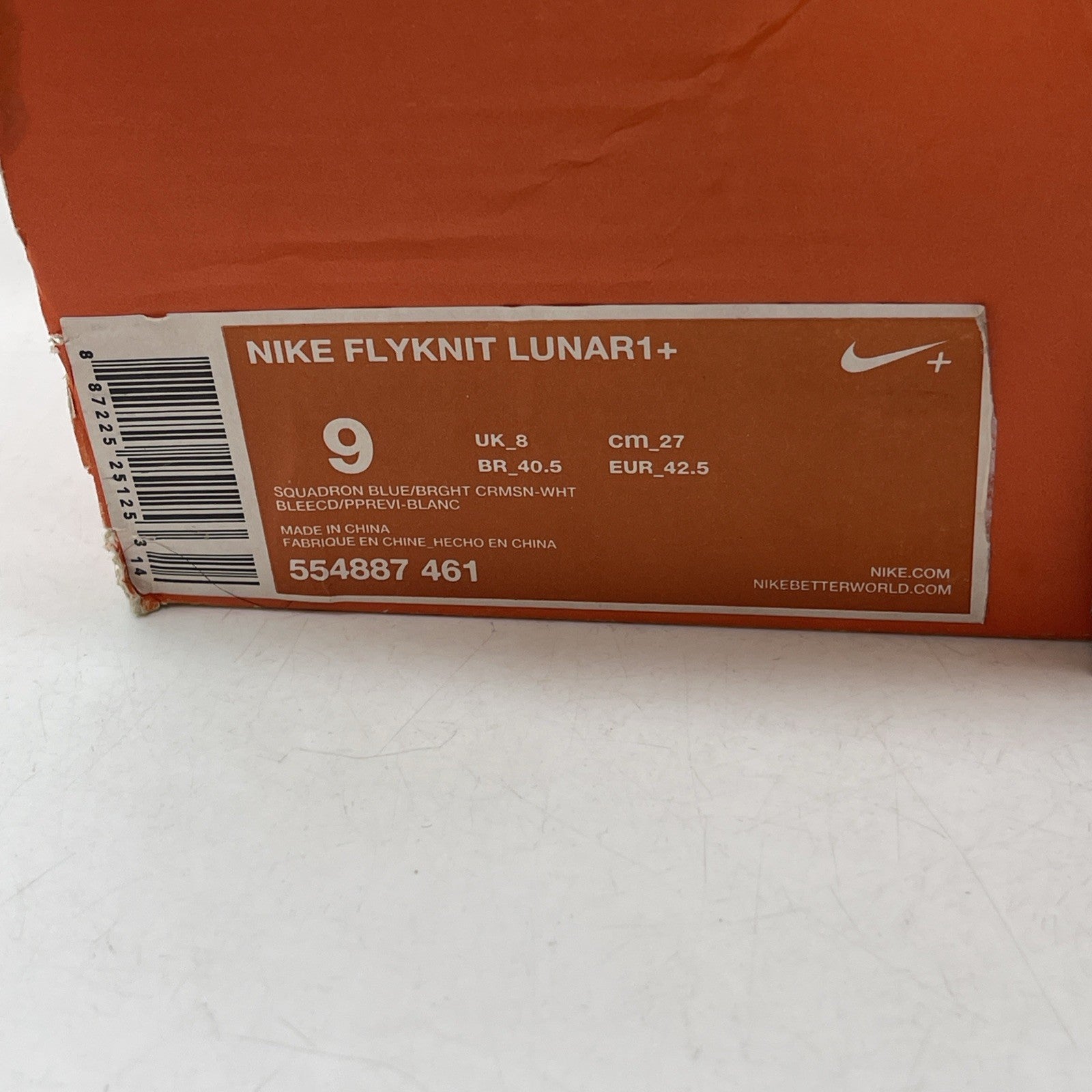Size 9 - Nike Flyknit Lunar 1+ Red (554887-461)