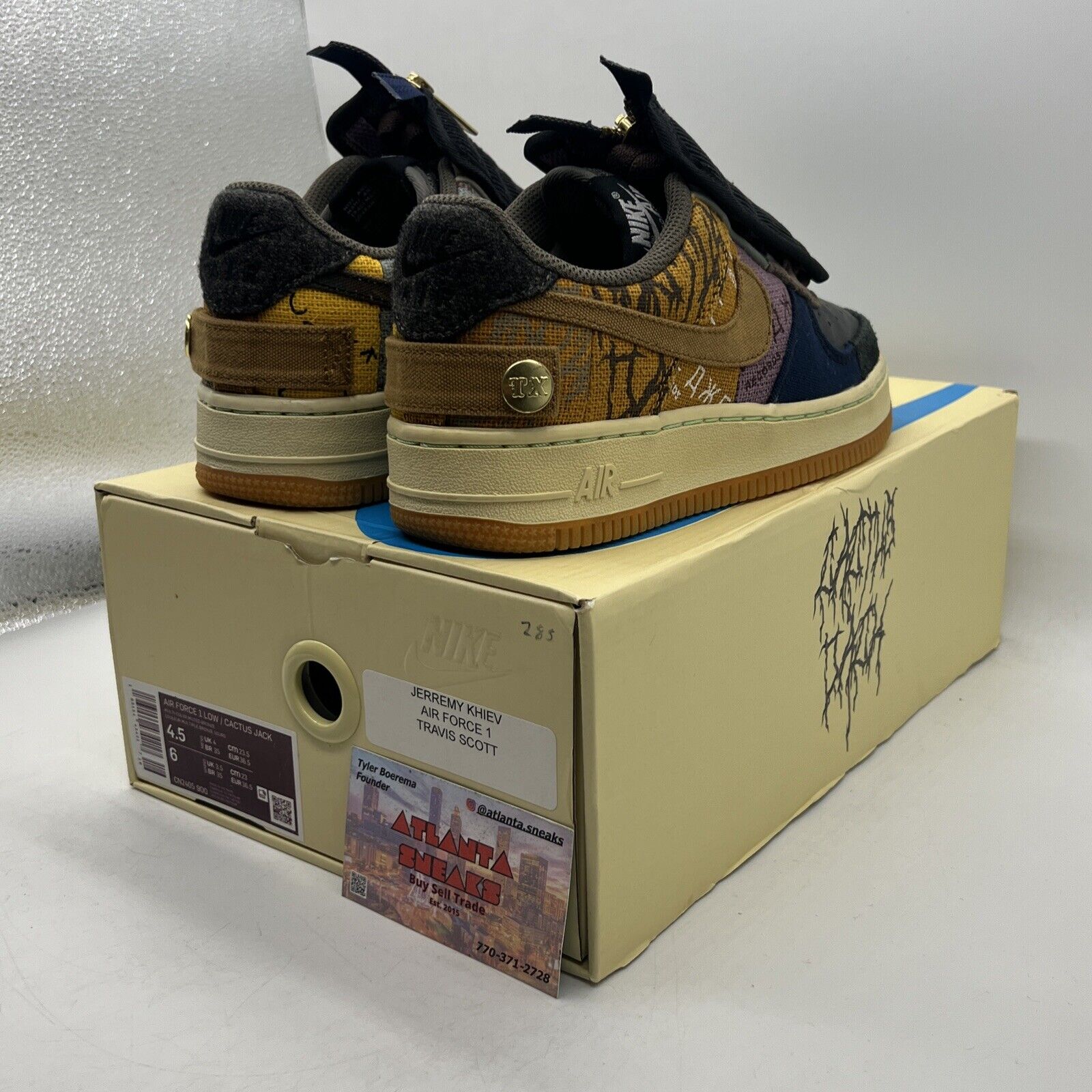 Size 4.5 - Nike Air Force 1 Low x Travis Scott Cactus Jack Gum (CN2405-900)